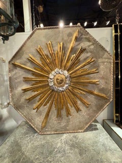 Italian Carved and Parcel Panel