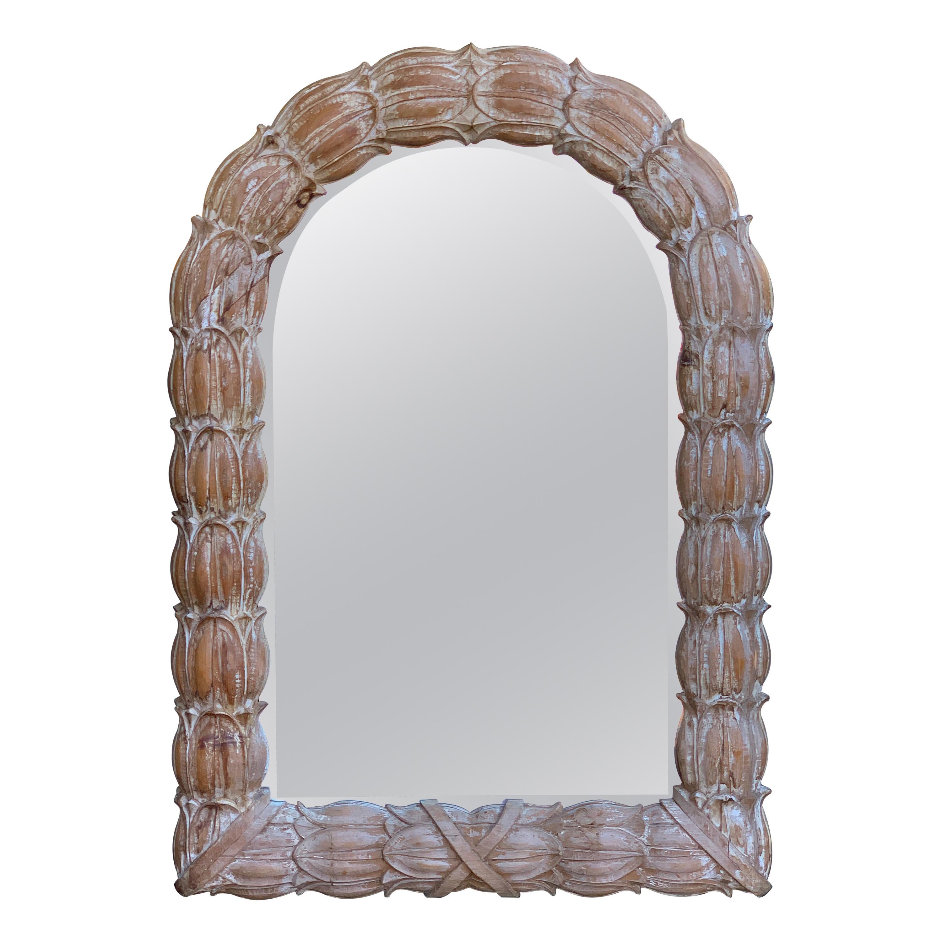 Italian Carved and Polychromed Neoclassical Mirror For Sale