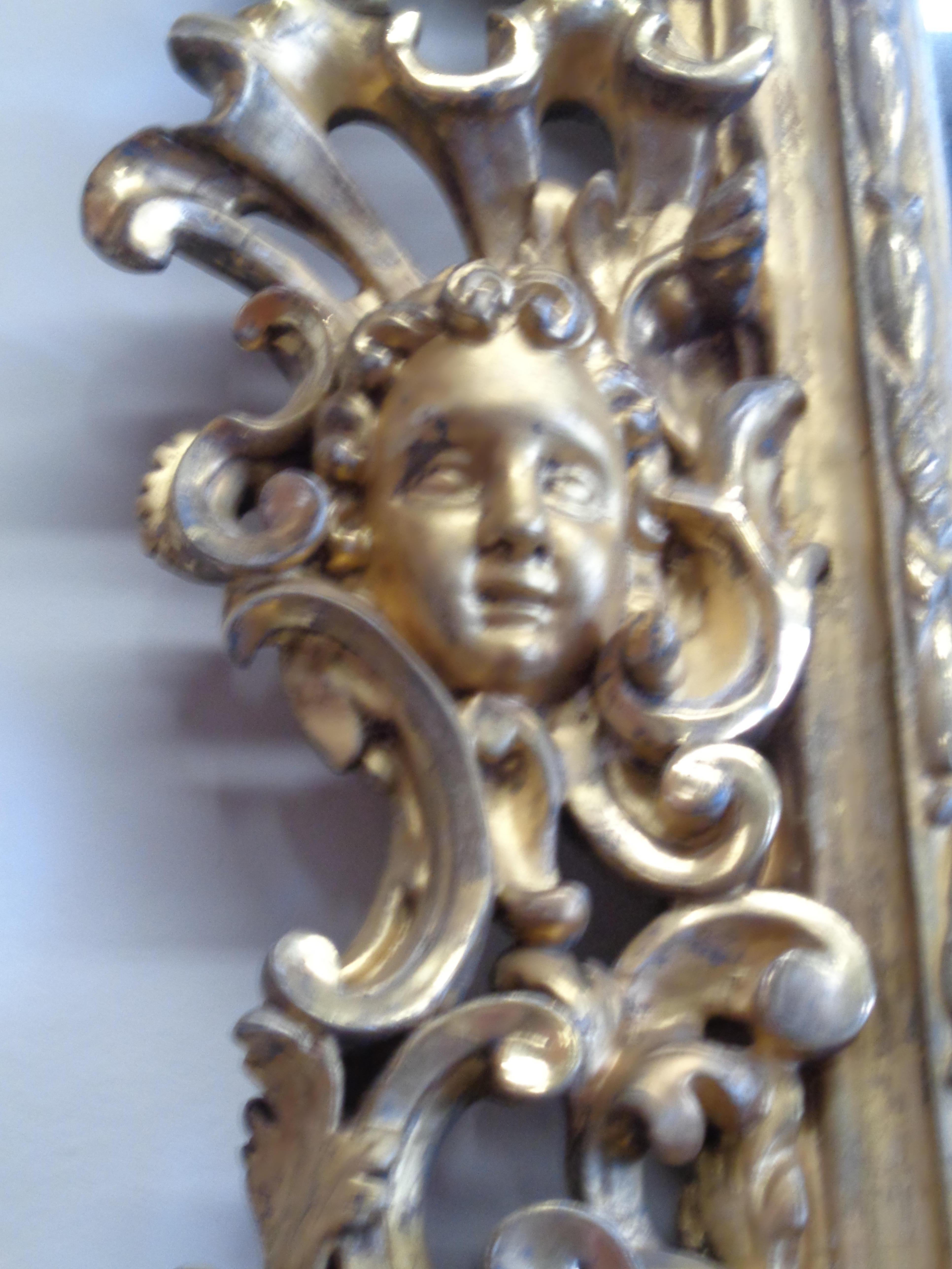 18th Century and Earlier Italian Carved and Water Gilt Mirror of Grand Proportion, circa 1820-1840 For Sale