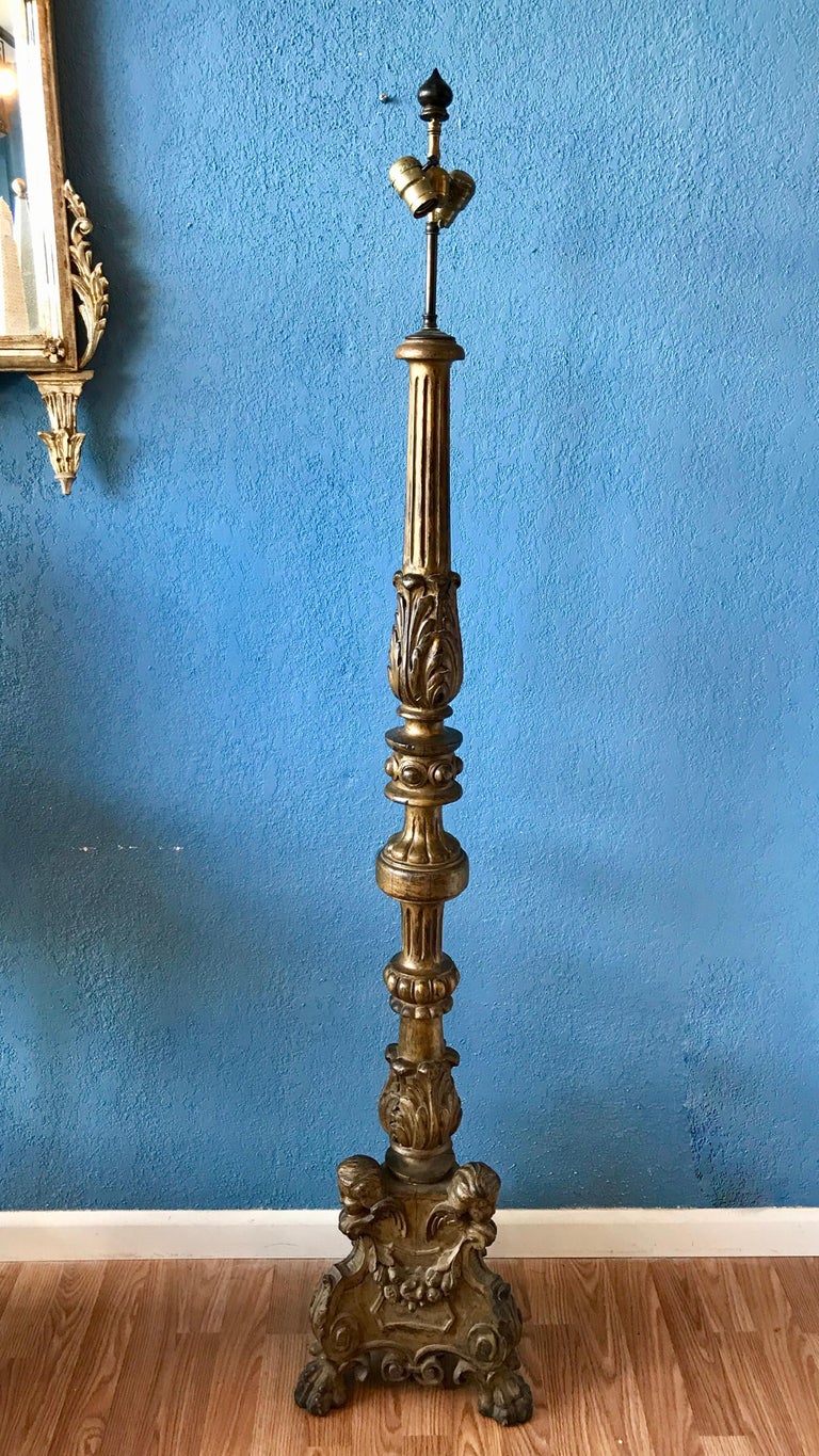 Italian Carved Baroque Floor Lamp at 1stDibs