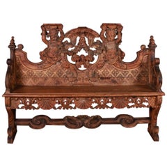 Antique Italian Carved Bench