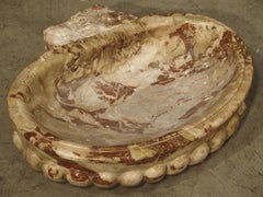 Italian Carved Breccia Pontificha Marble Sink