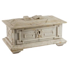 Italian Carved Carrara Marble Box