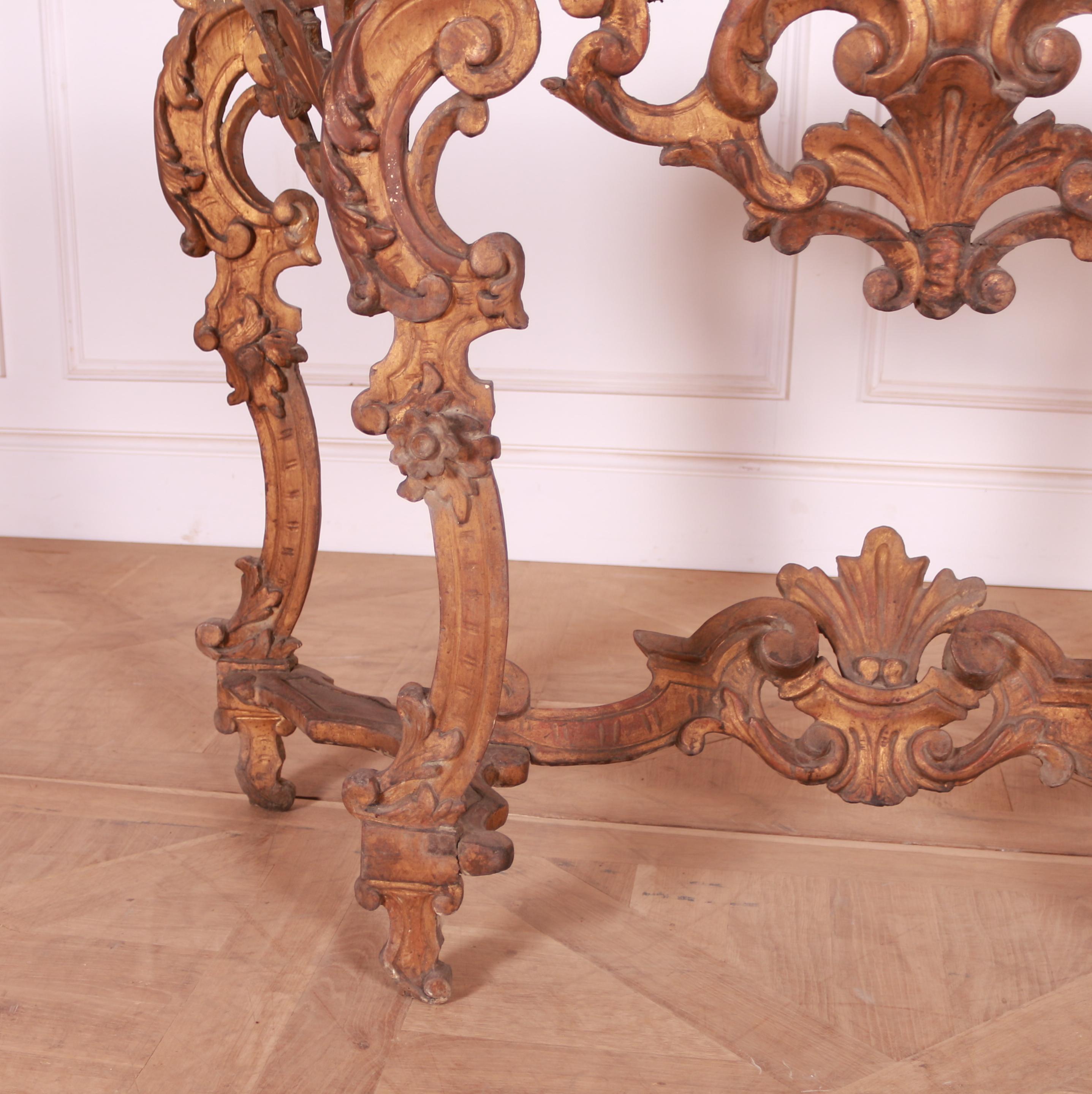 18th Century and Earlier Italian Carved Console Table