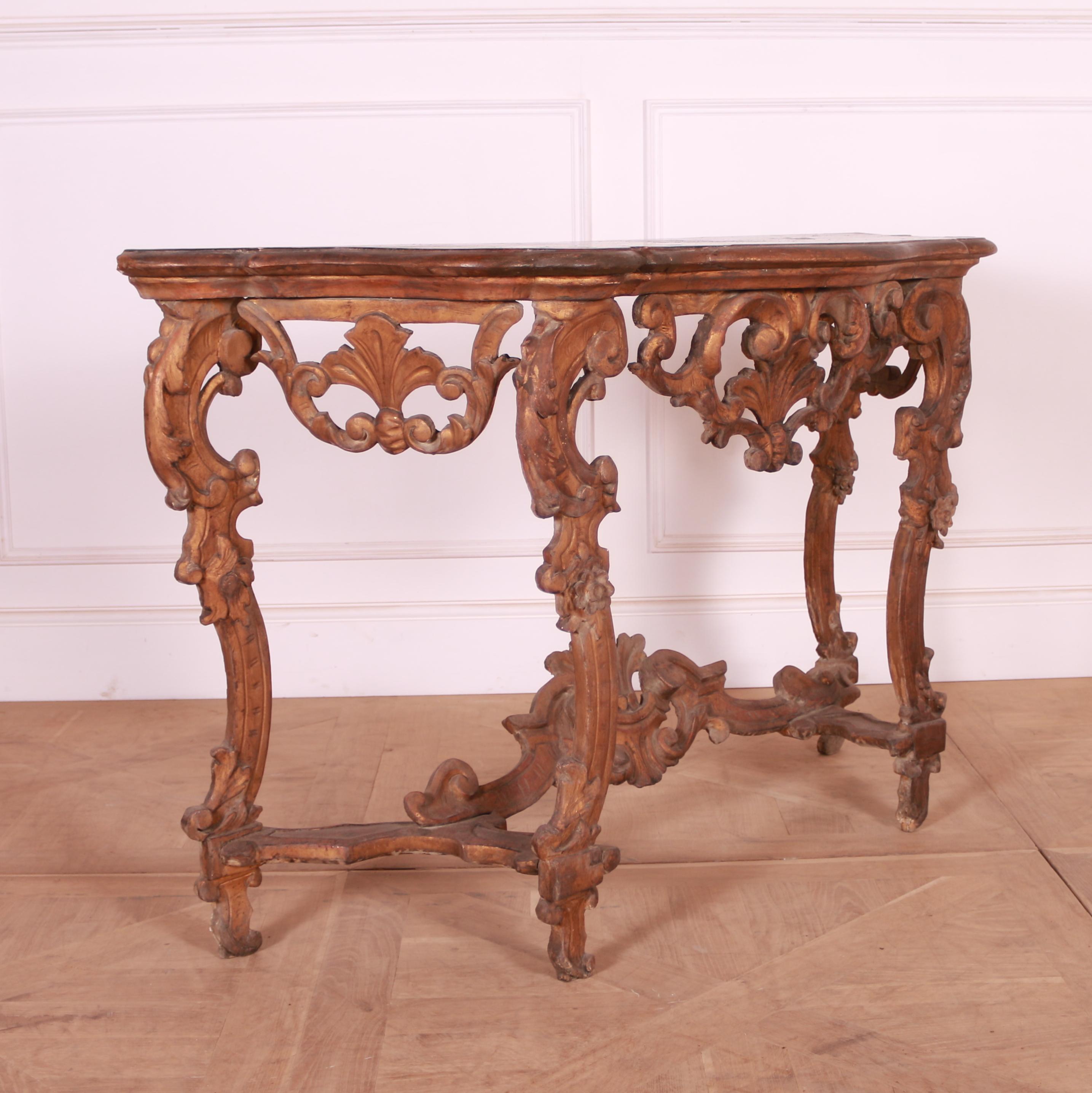 Wood Italian Carved Console Table