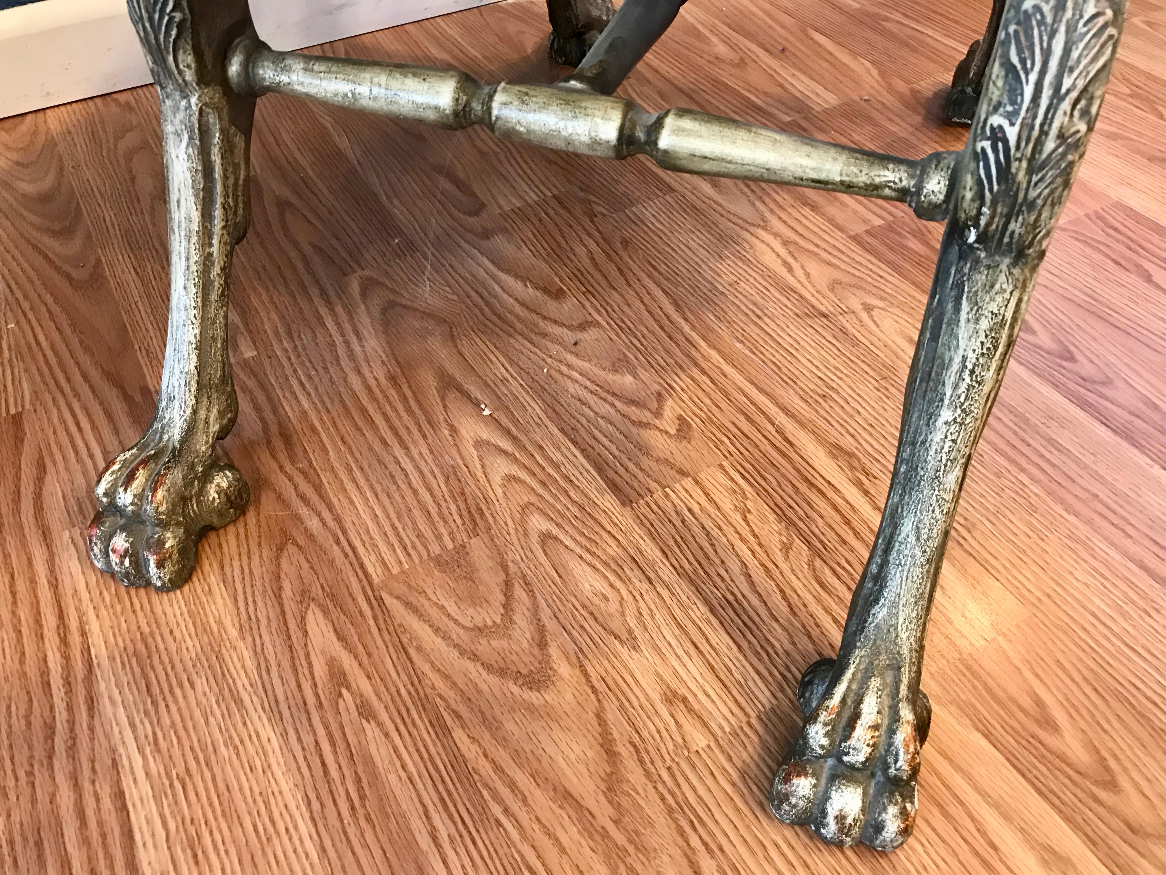 Italian Carved Curule Bench 4