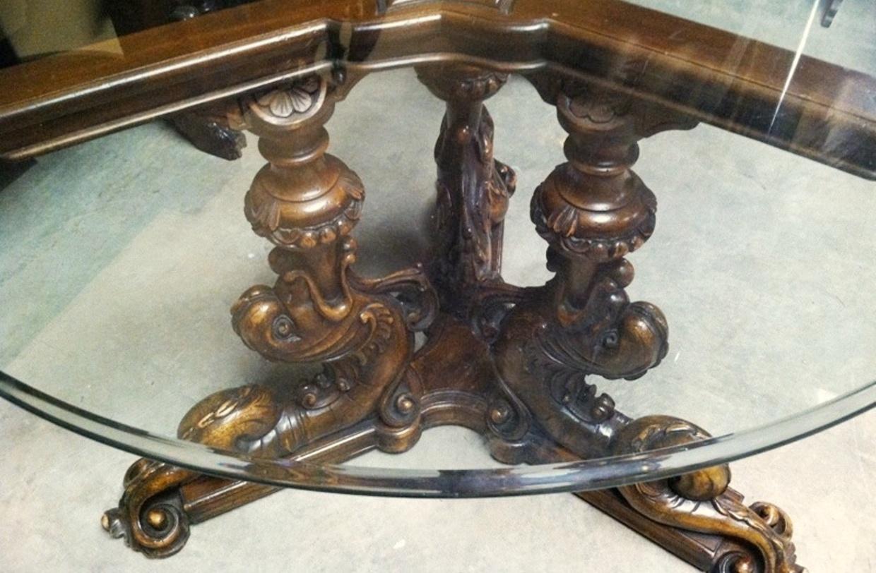 Italian Carved Dolphin Round Table, 19th Century 1