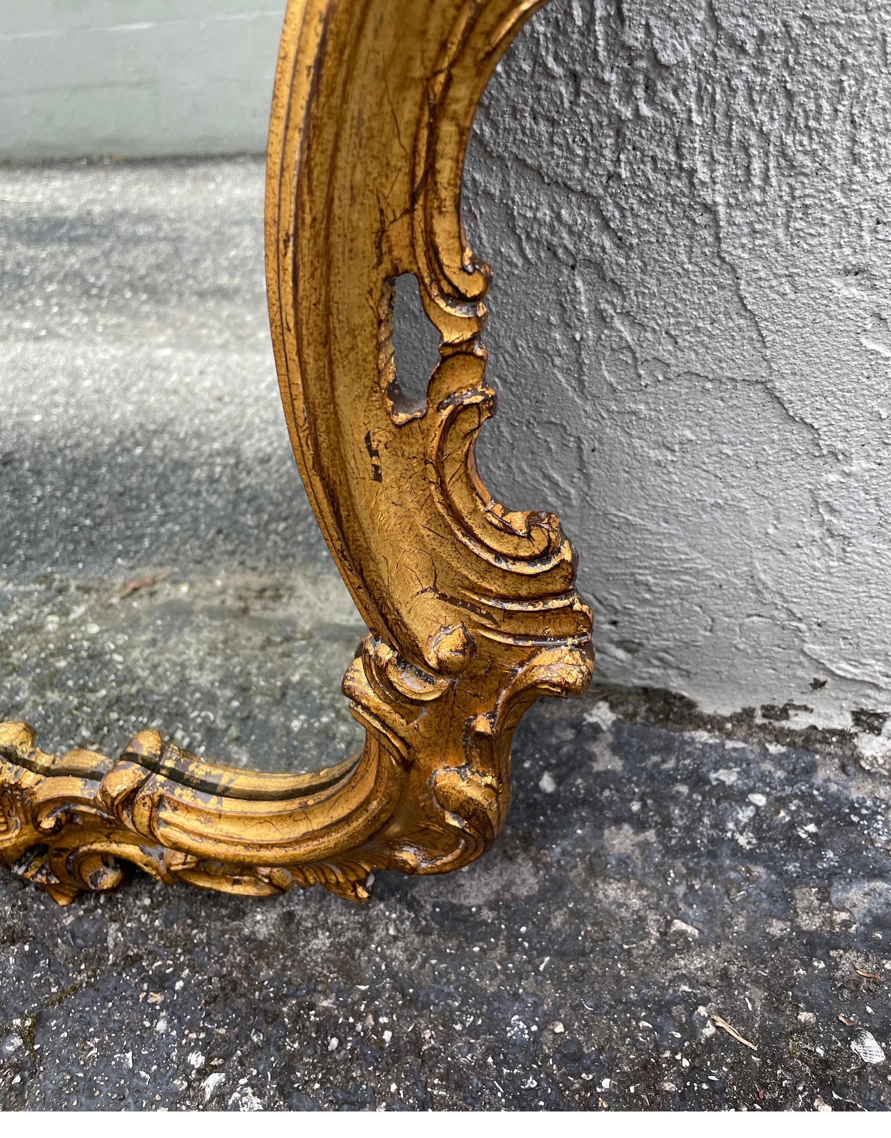 Italian Carved & Gilded Rococo Style Mirror 5