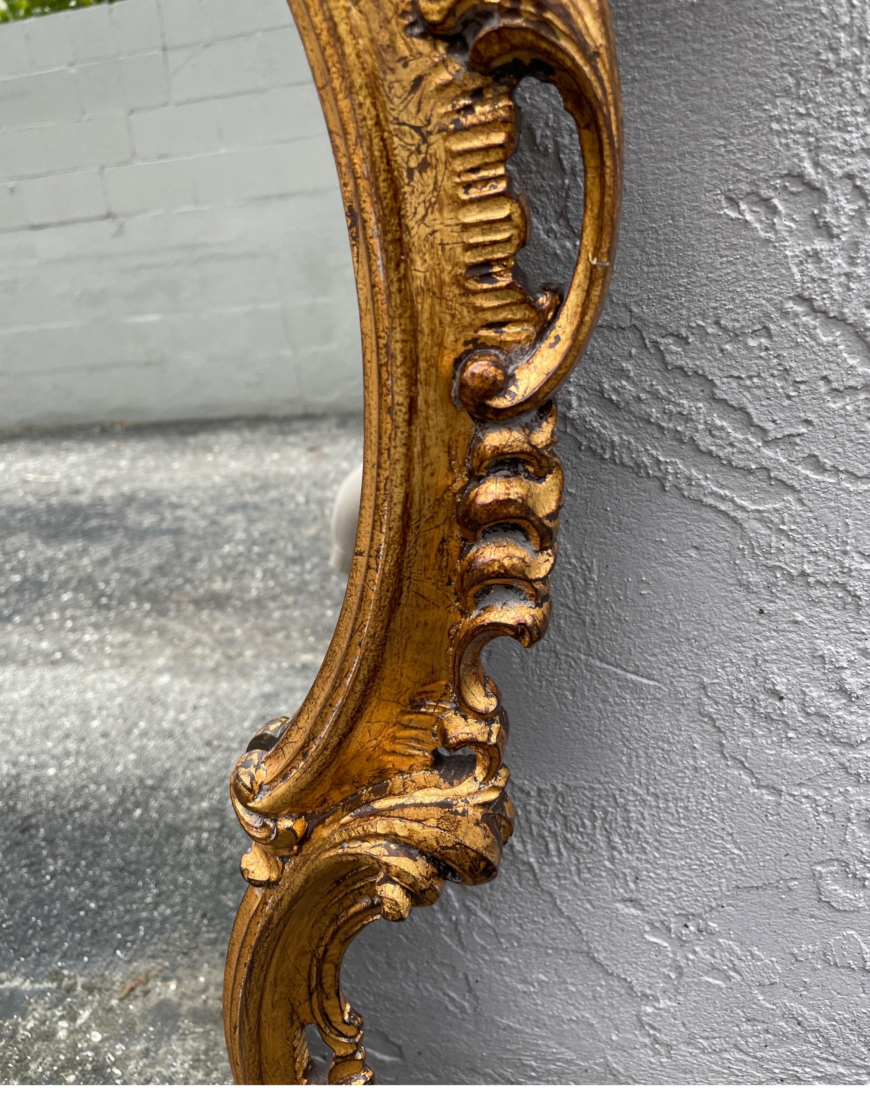 Italian Carved & Gilded Rococo Style Mirror 6