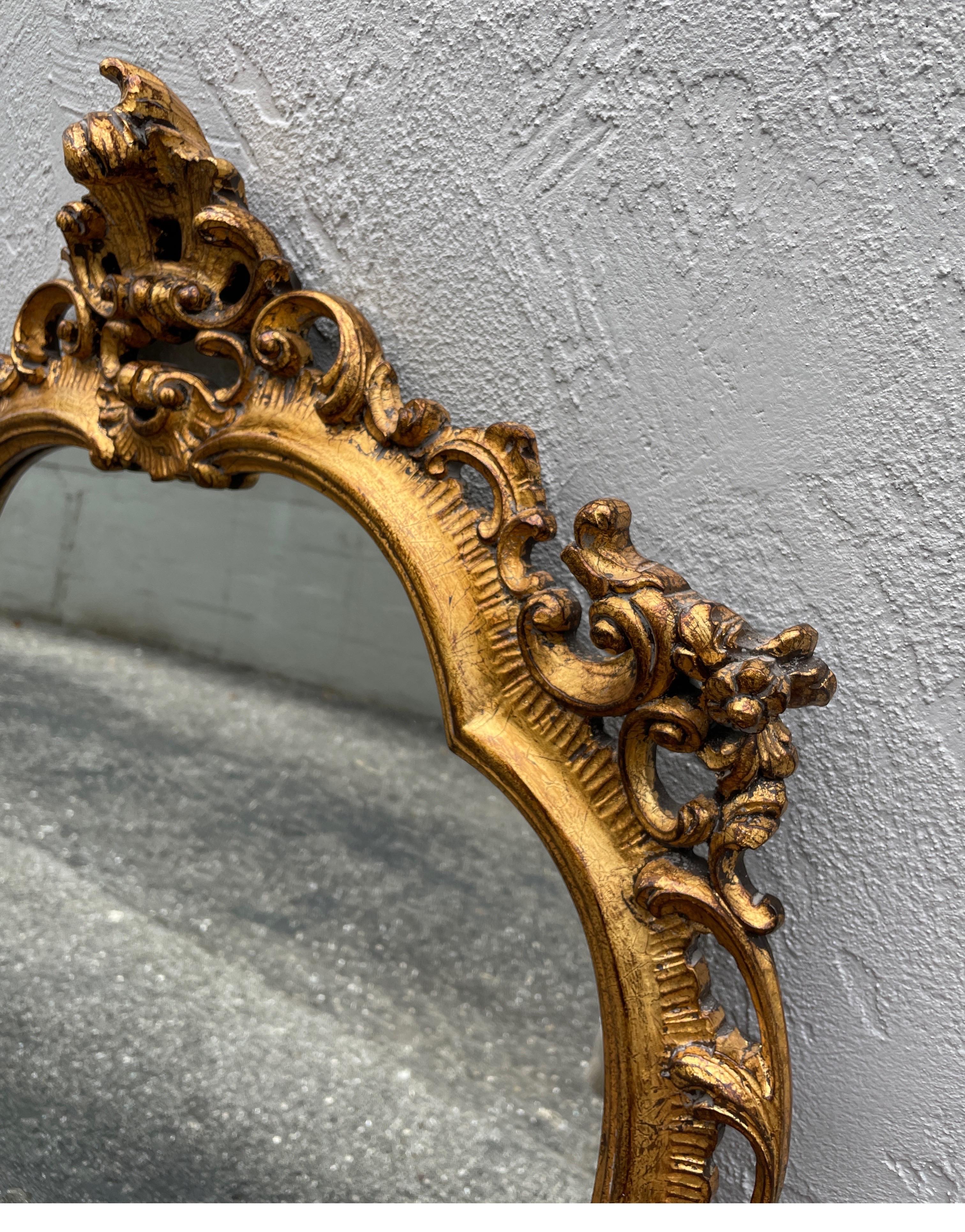Italian Carved & Gilded Rococo Style Mirror 7
