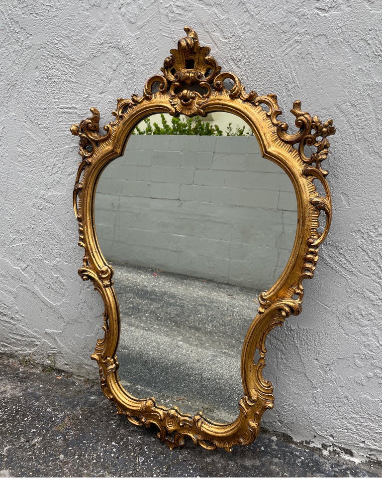 Italian Carved and Gilded Rococo Style Mirror at 1stDibs