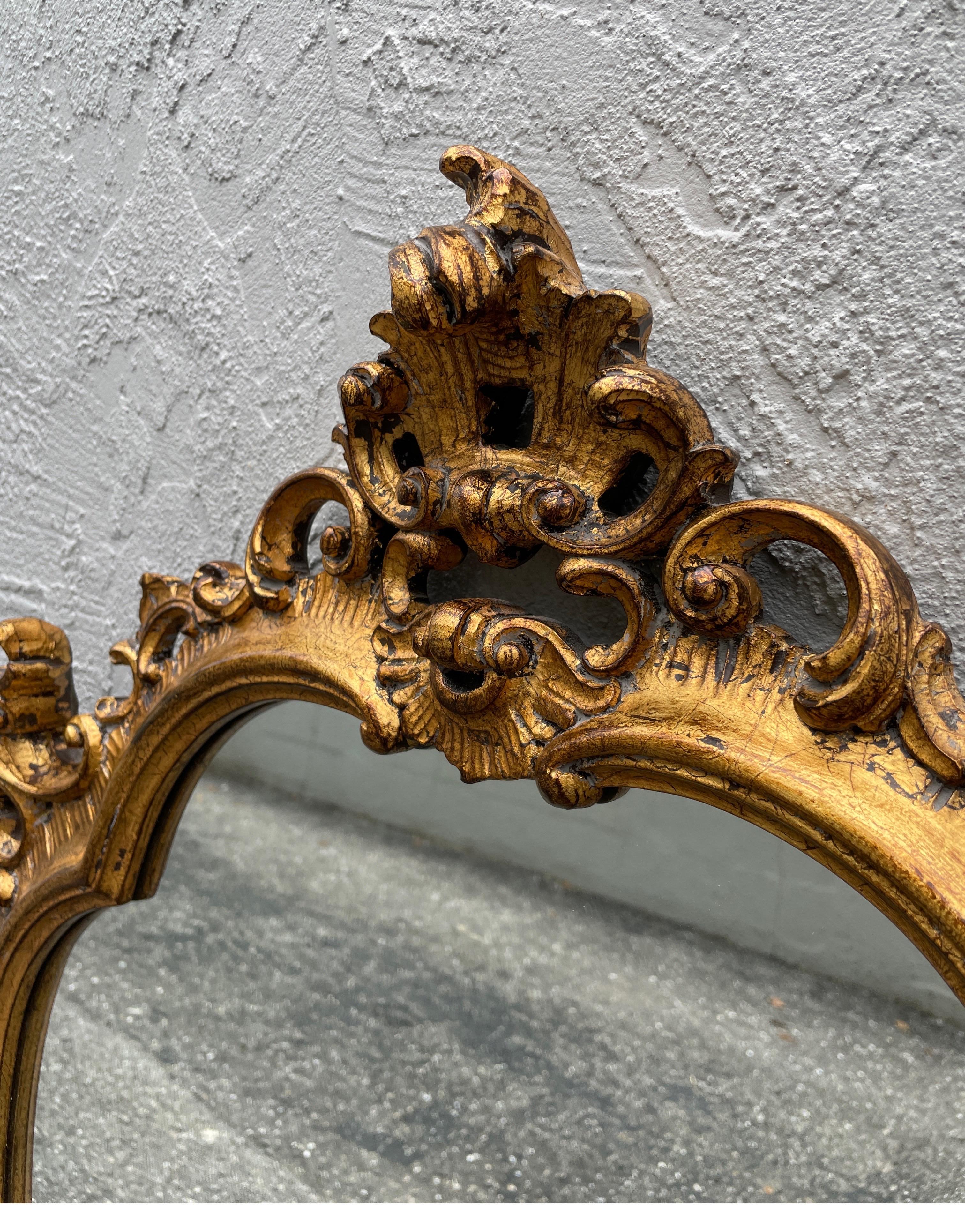 Italian Carved & Gilded Rococo Style Mirror 1
