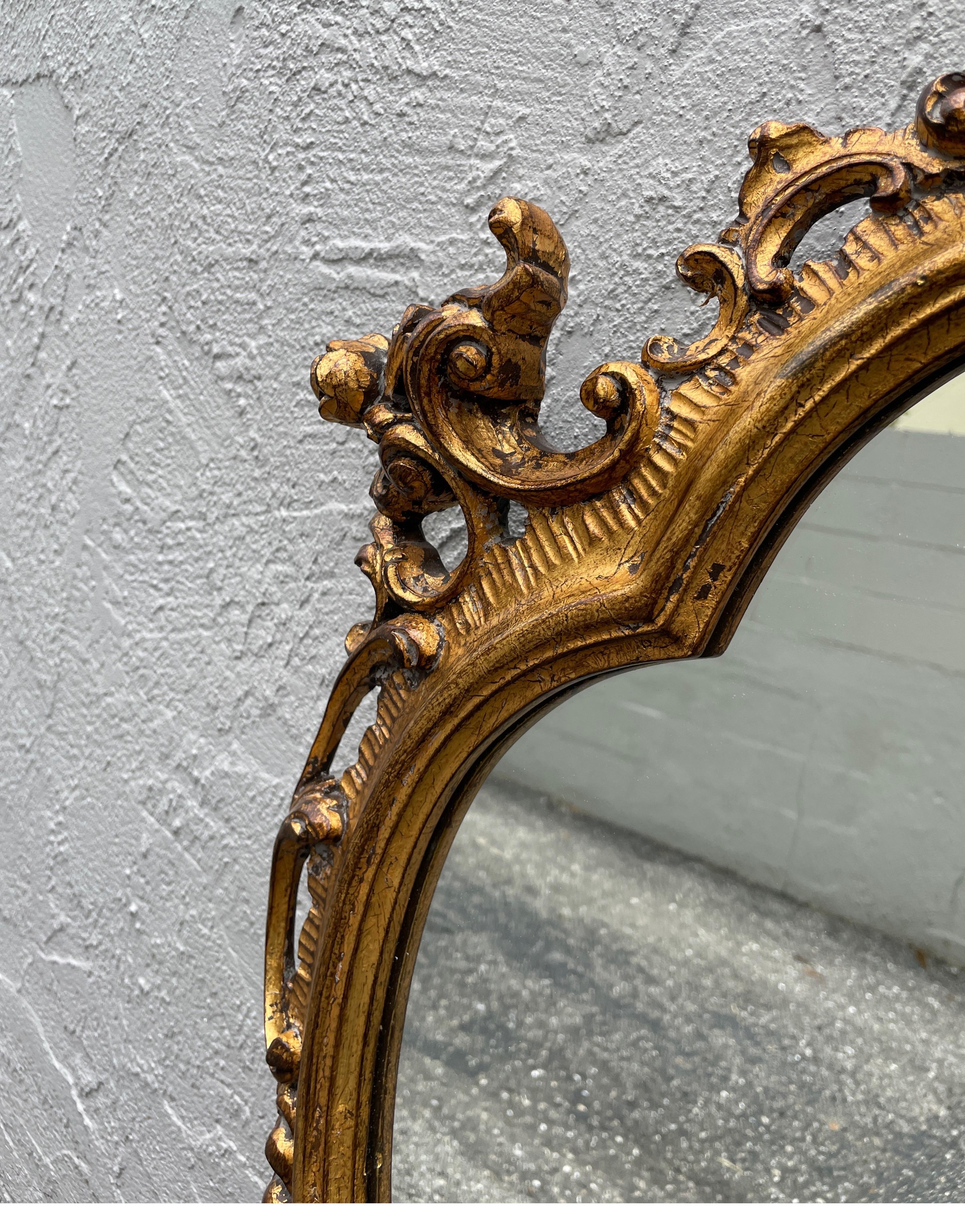 Italian Carved & Gilded Rococo Style Mirror 2