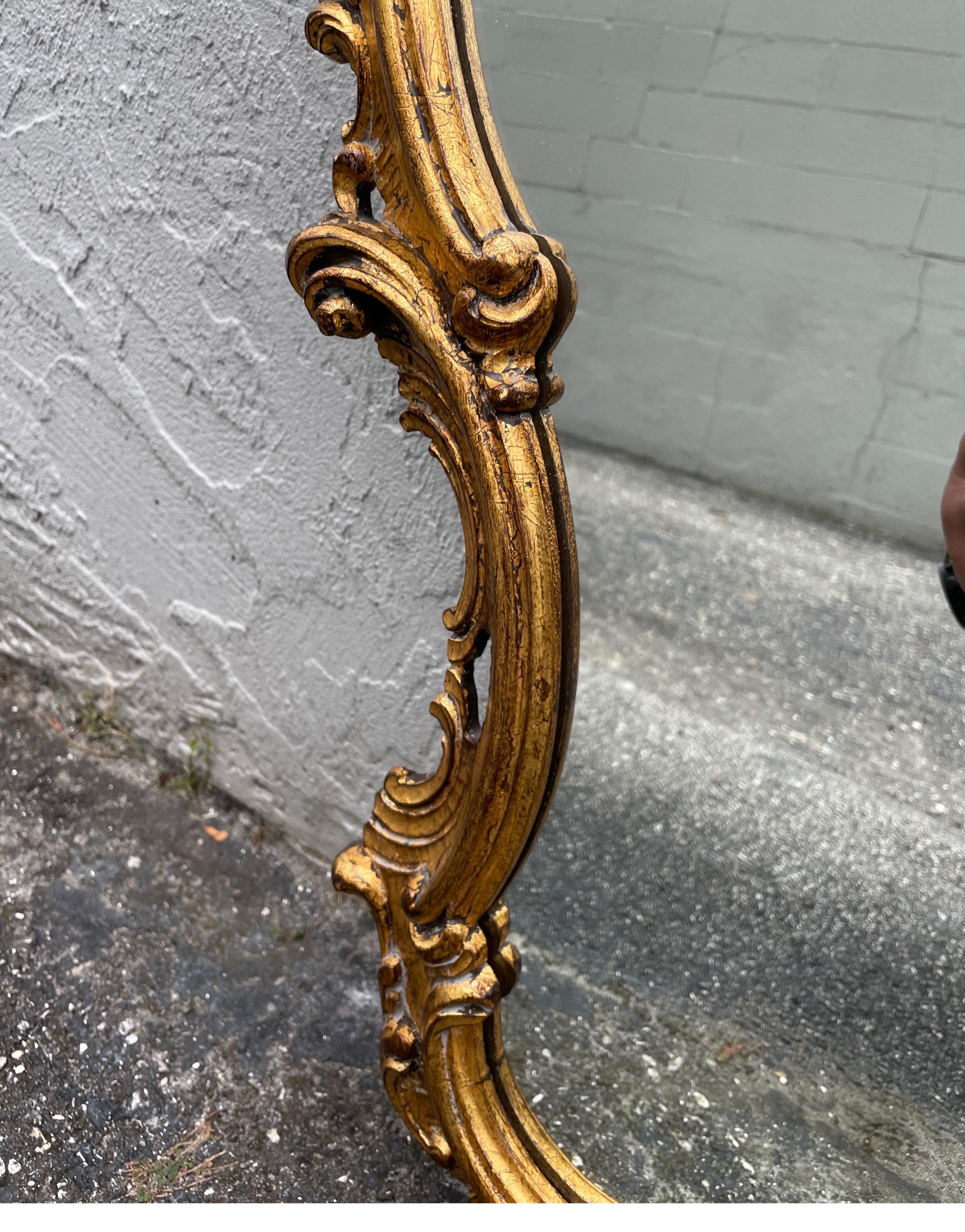 Italian Carved & Gilded Rococo Style Mirror 3