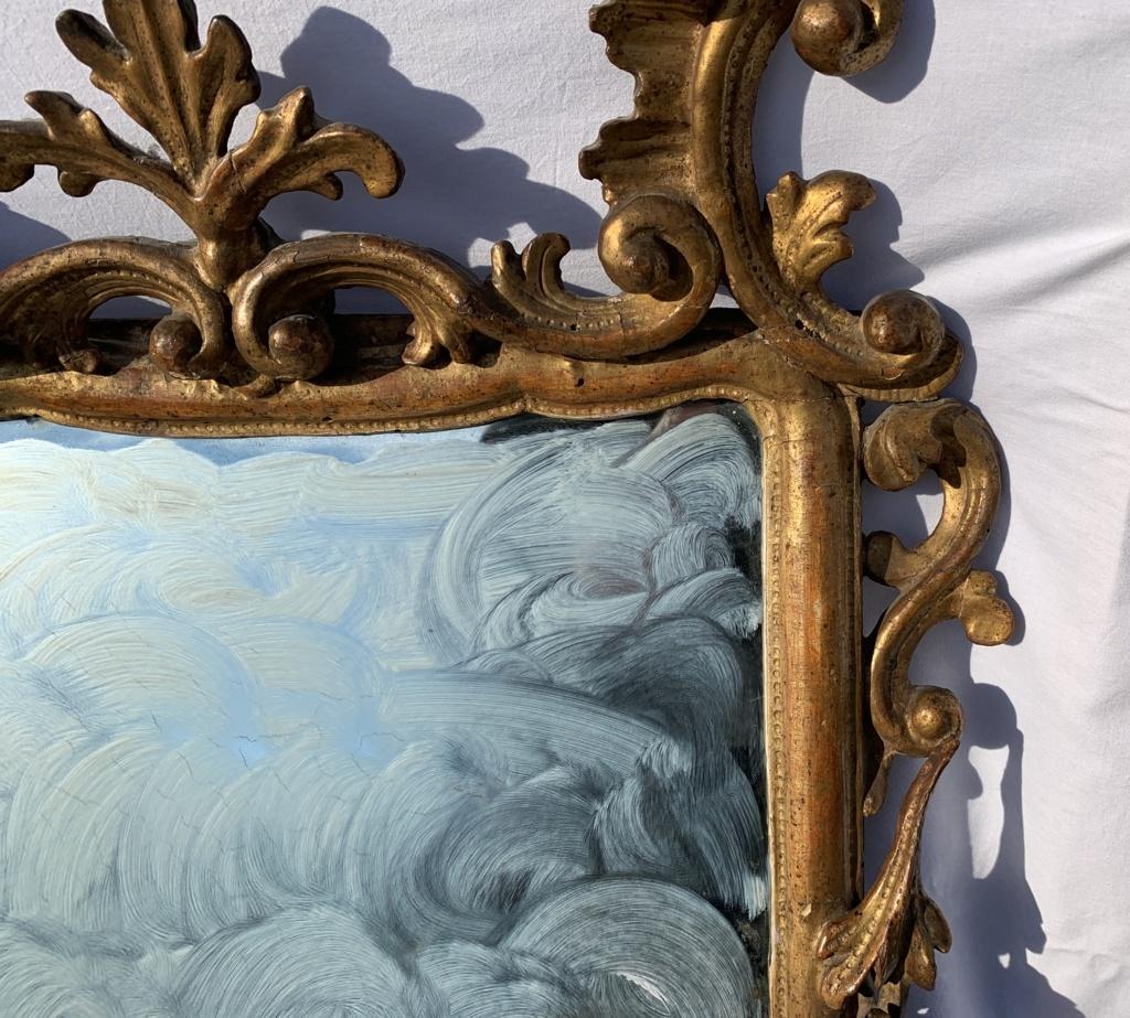 Italian Carved Gilded Wood Mirror, Italy, 18th Century, Rococo Frame Venice For Sale 6