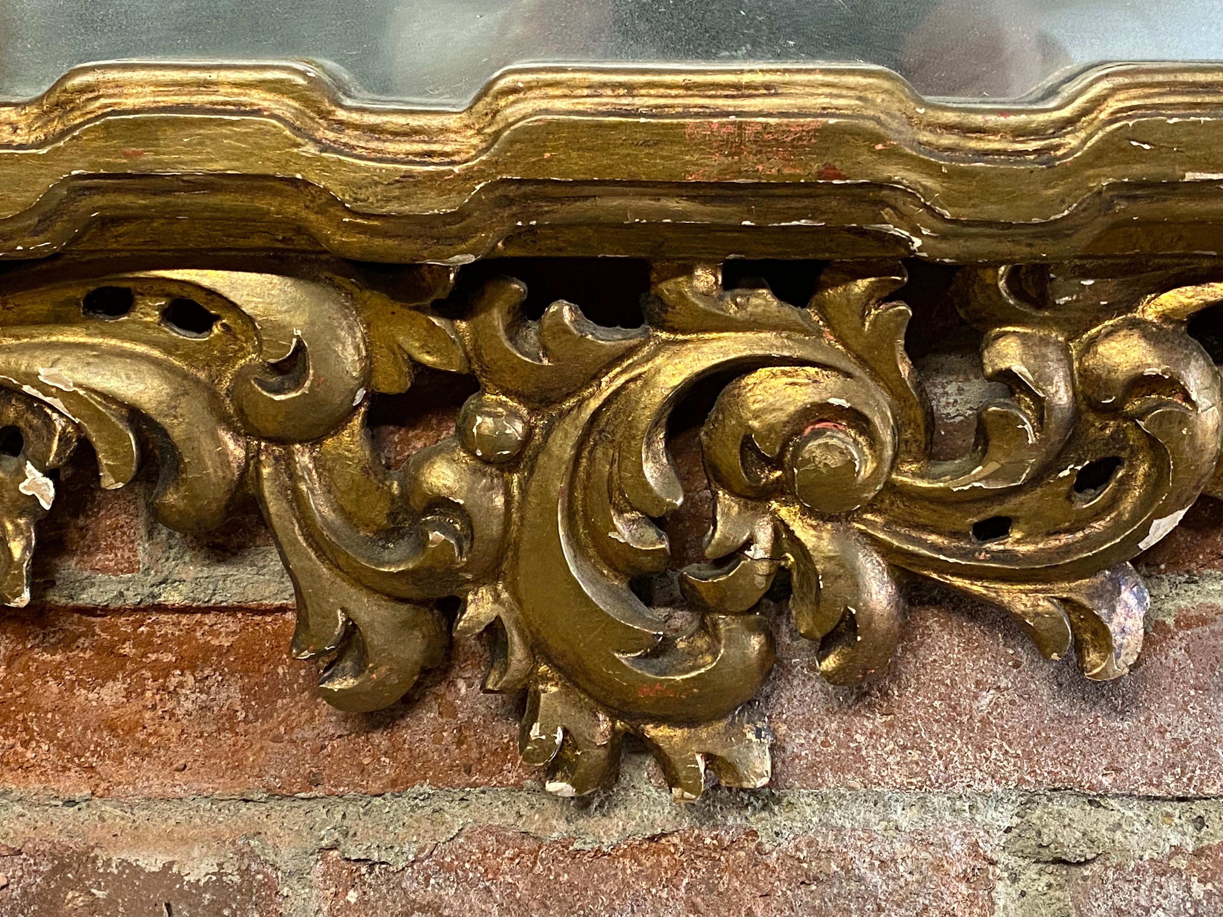 Italian Carved Gilt Baroque Style Mirror 5