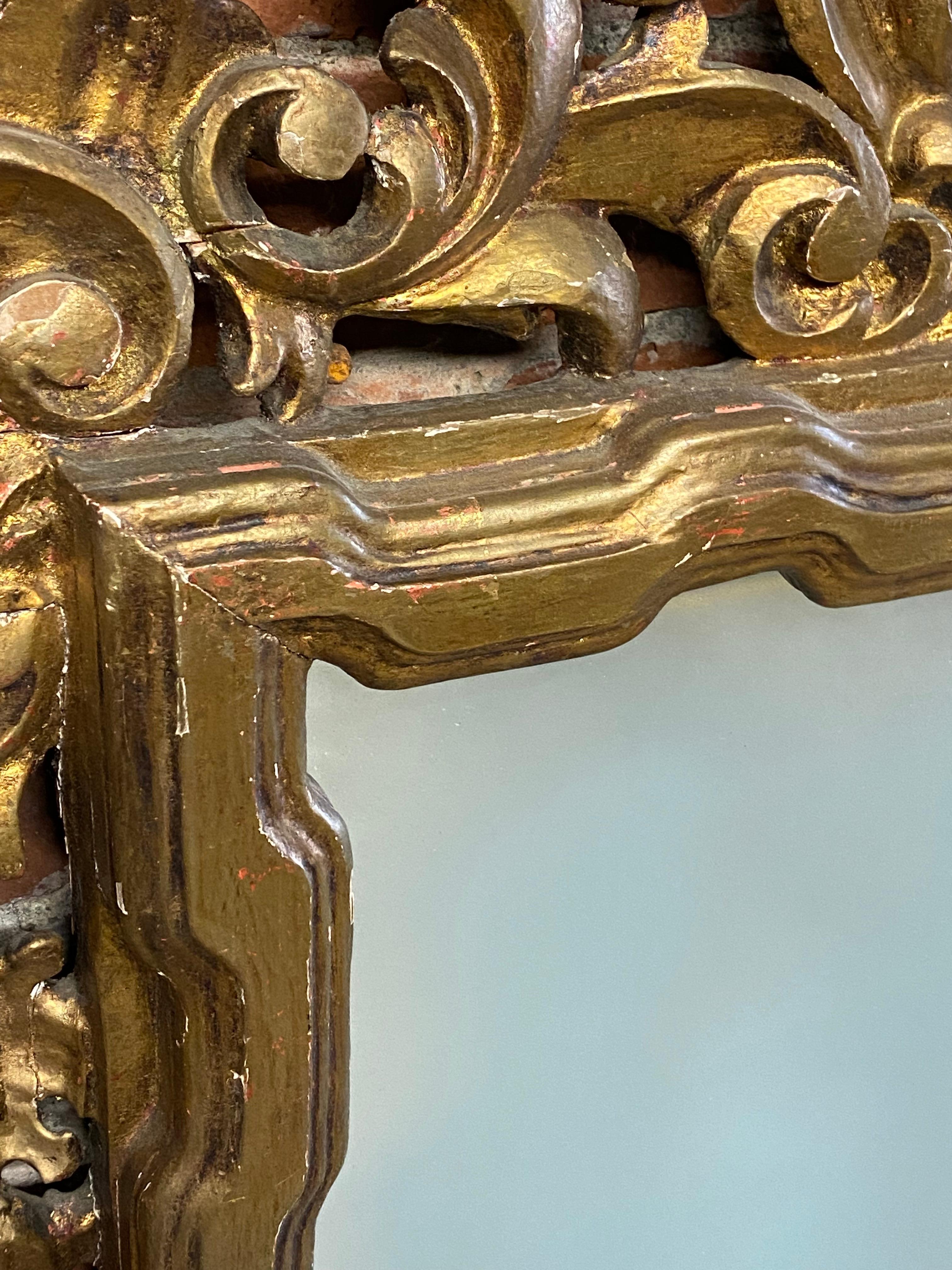 Italian Carved Gilt Baroque Style Mirror 8