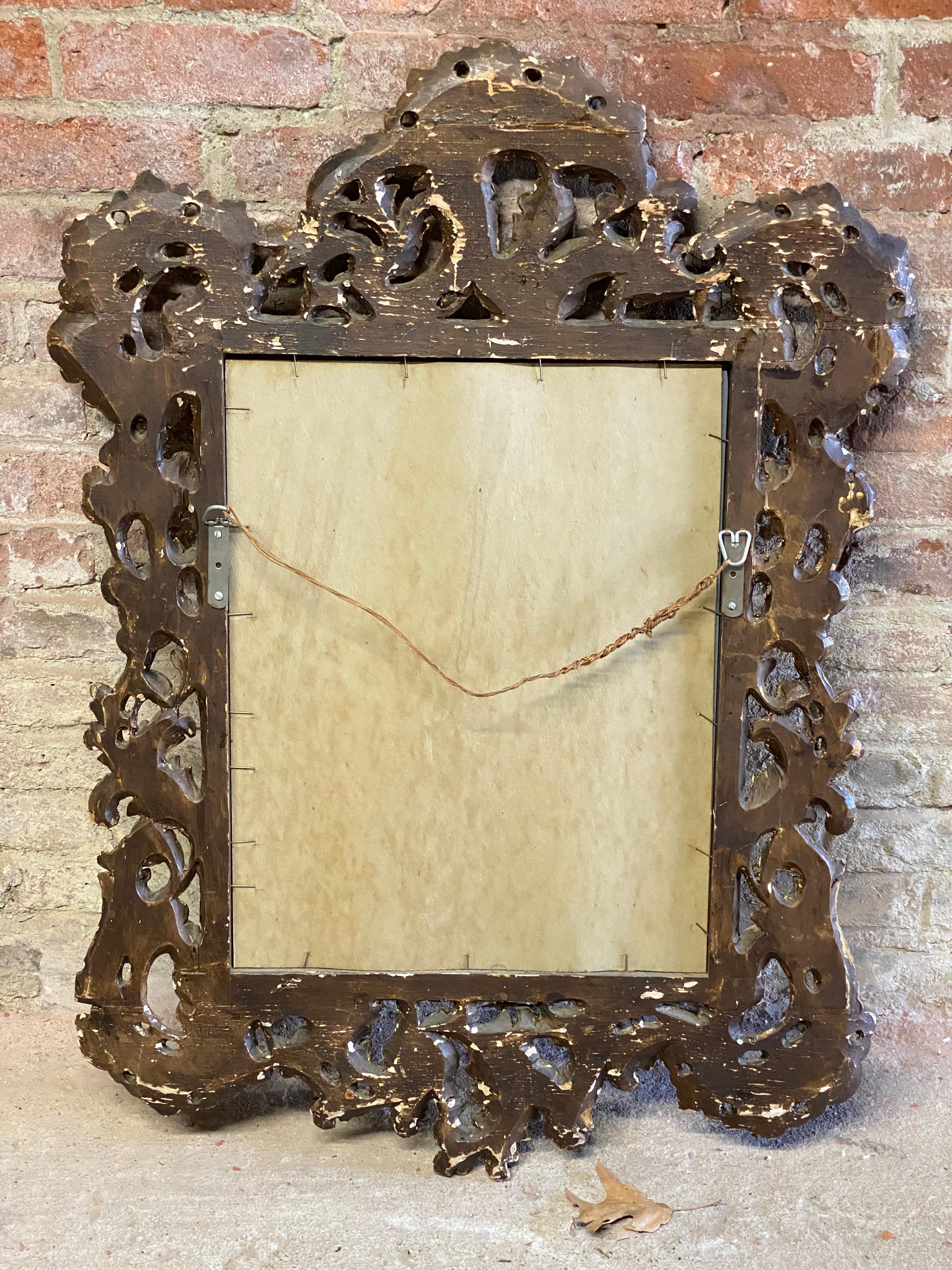 Italian Carved Gilt Baroque Style Mirror 15