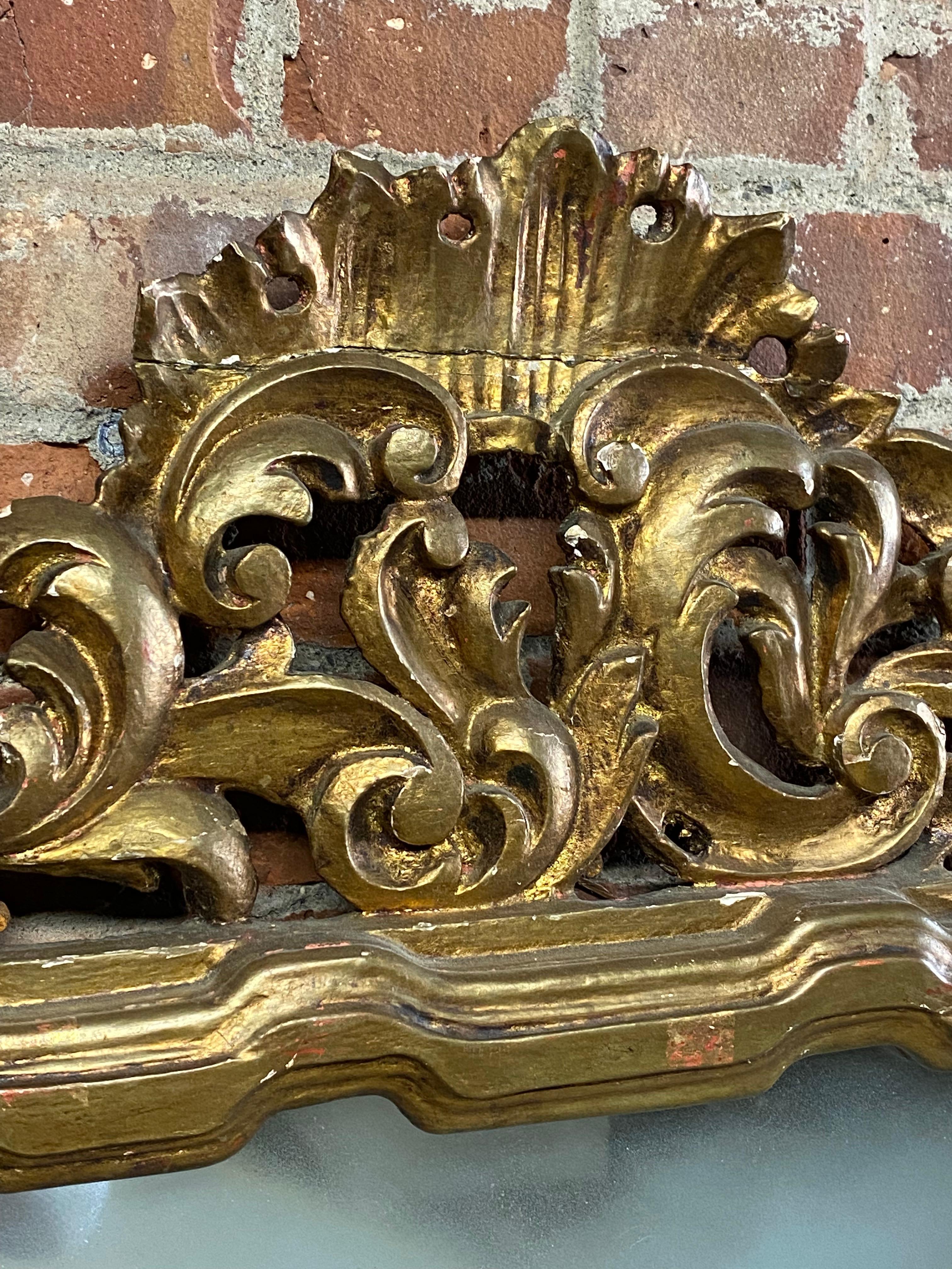 Italian Carved Gilt Baroque Style Mirror 1