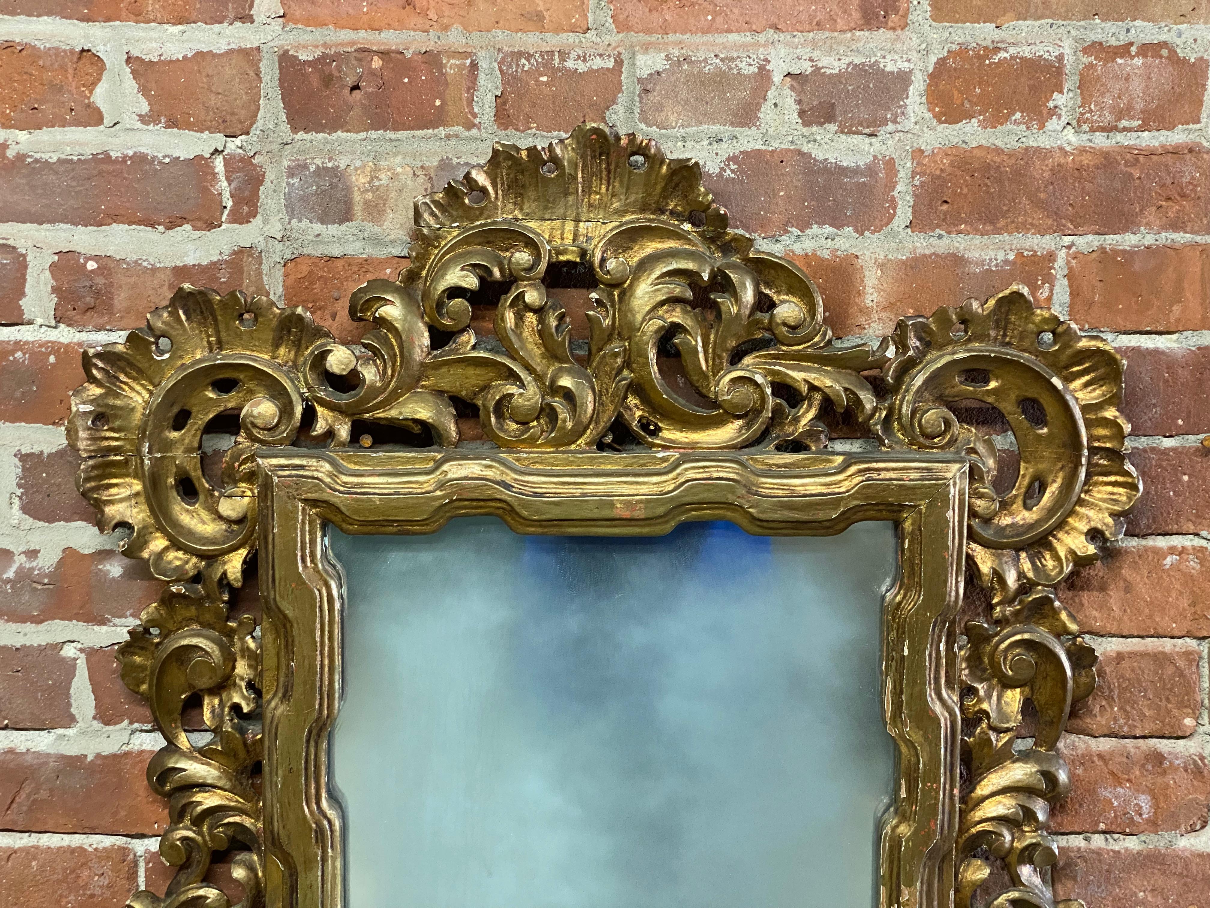 Italian Carved Gilt Baroque Style Mirror 2