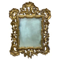 Vintage Italian Carved Gilt Baroque Style Mirror