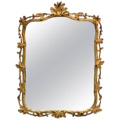 Italian Carved Giltwood Acorn Motif Mirror