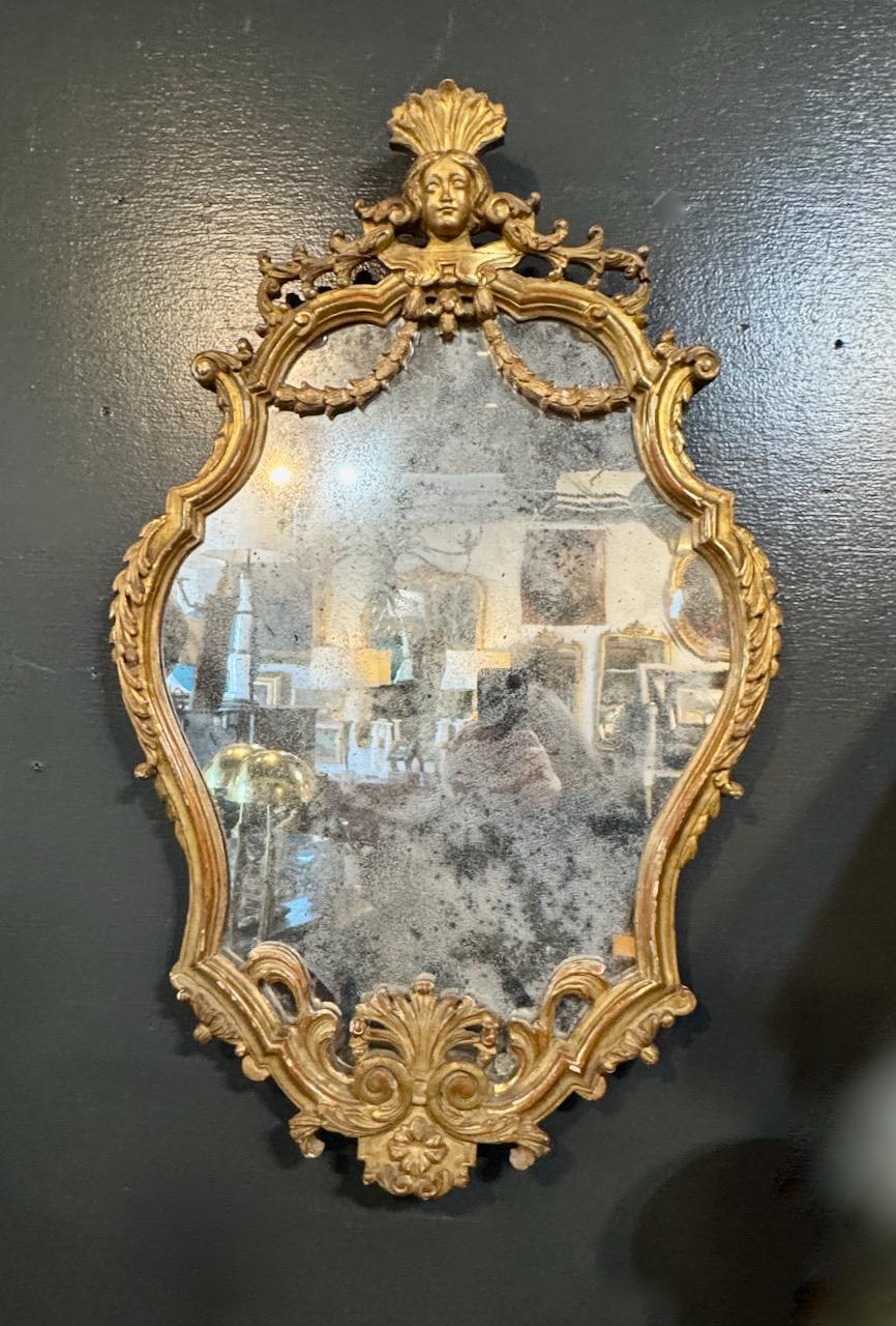 Specchio a cartiglio in legno dorato intagliato, 1770-1790 ca. in vendita 10
