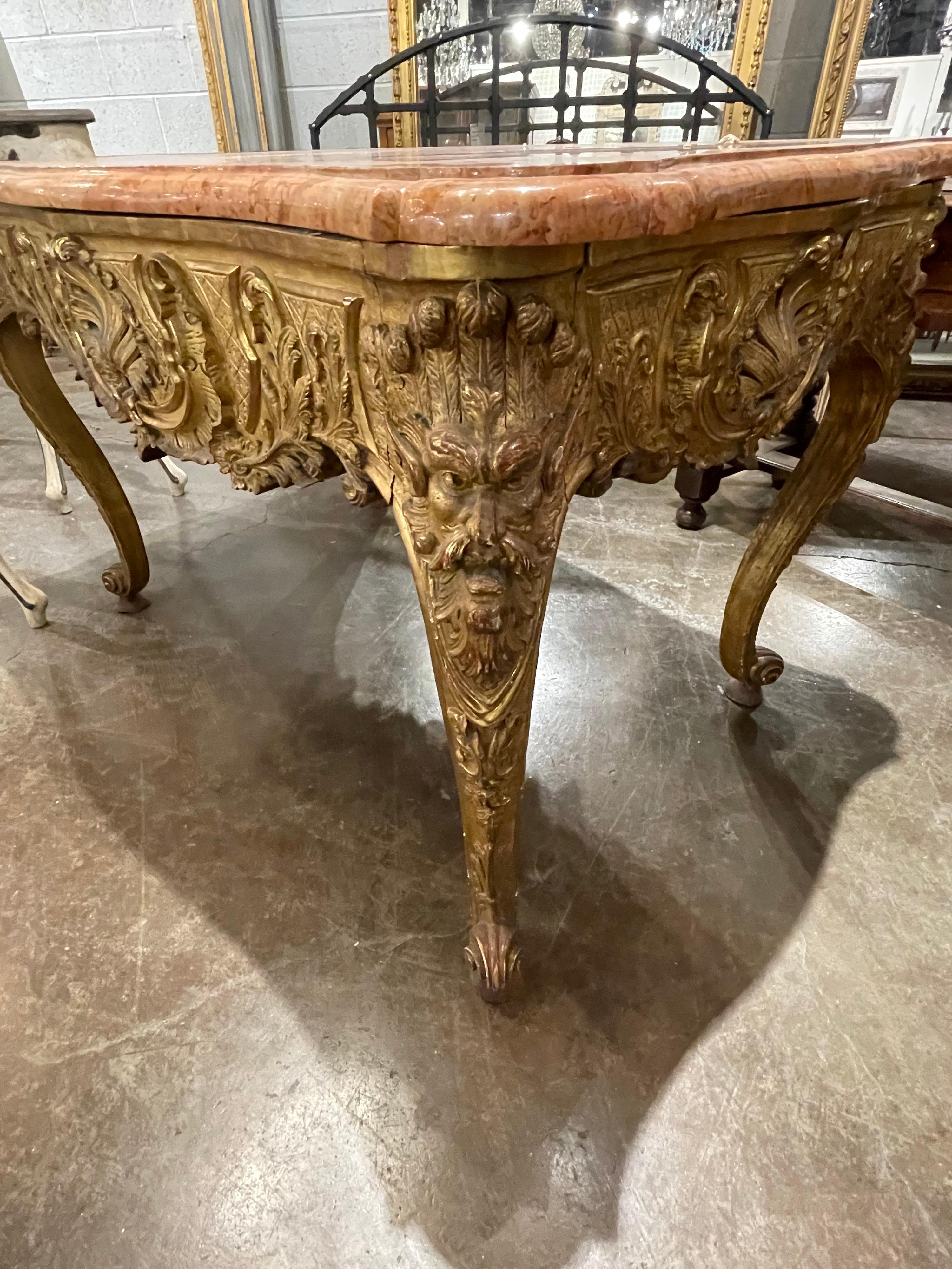 Louis XV Italian Carved Giltwood Centre Table