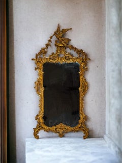 Italian Carved Giltwood Chinese Chippendale Style Mirror By Carver’s Gild