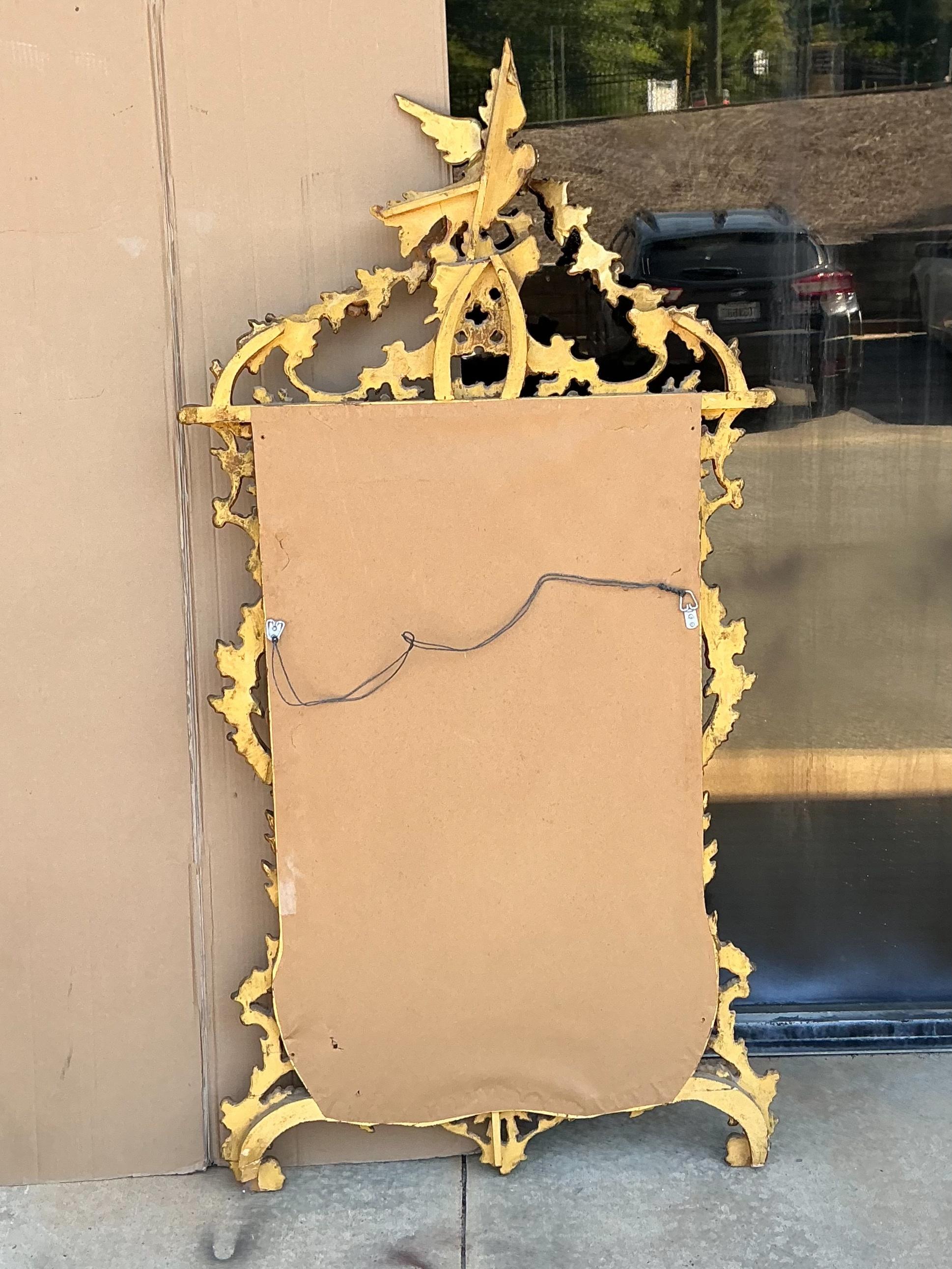 Italian Carved Giltwood Chinese Chippendale Style Mirror By Carver’s Guild For Sale 2