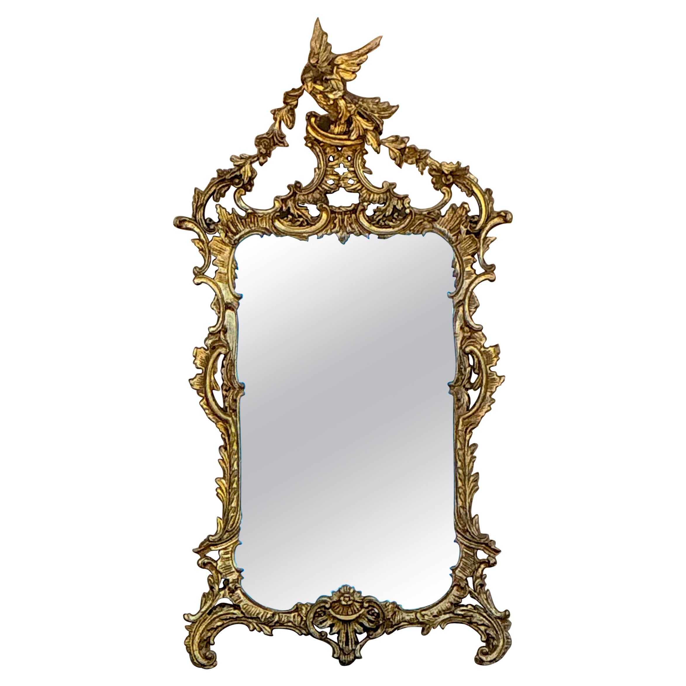Italian Carved Giltwood Chinese Chippendale Style Mirror By Carver’s Guild