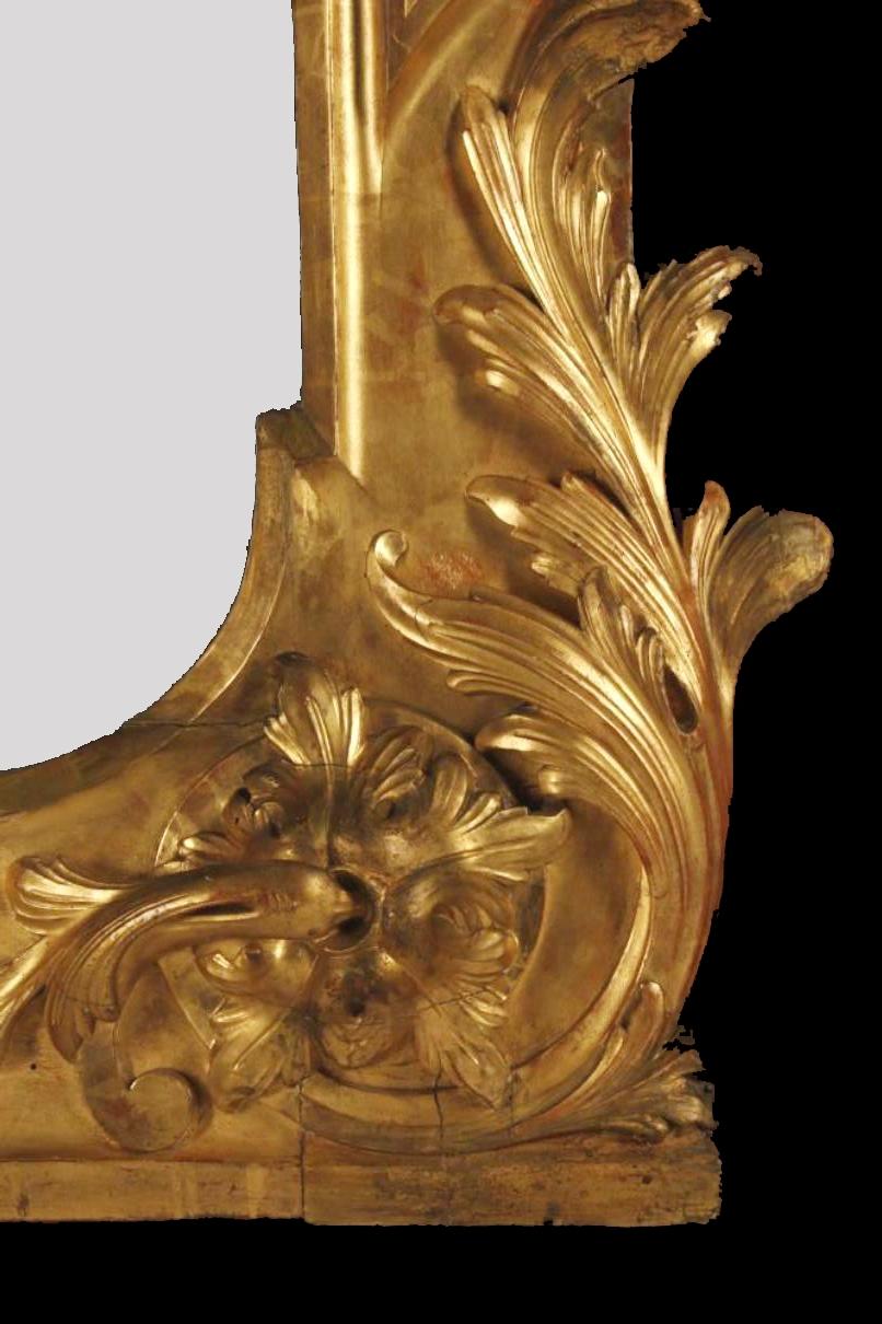 Italian Carved Giltwood Console and Mirror, Maltese 19th Century 5