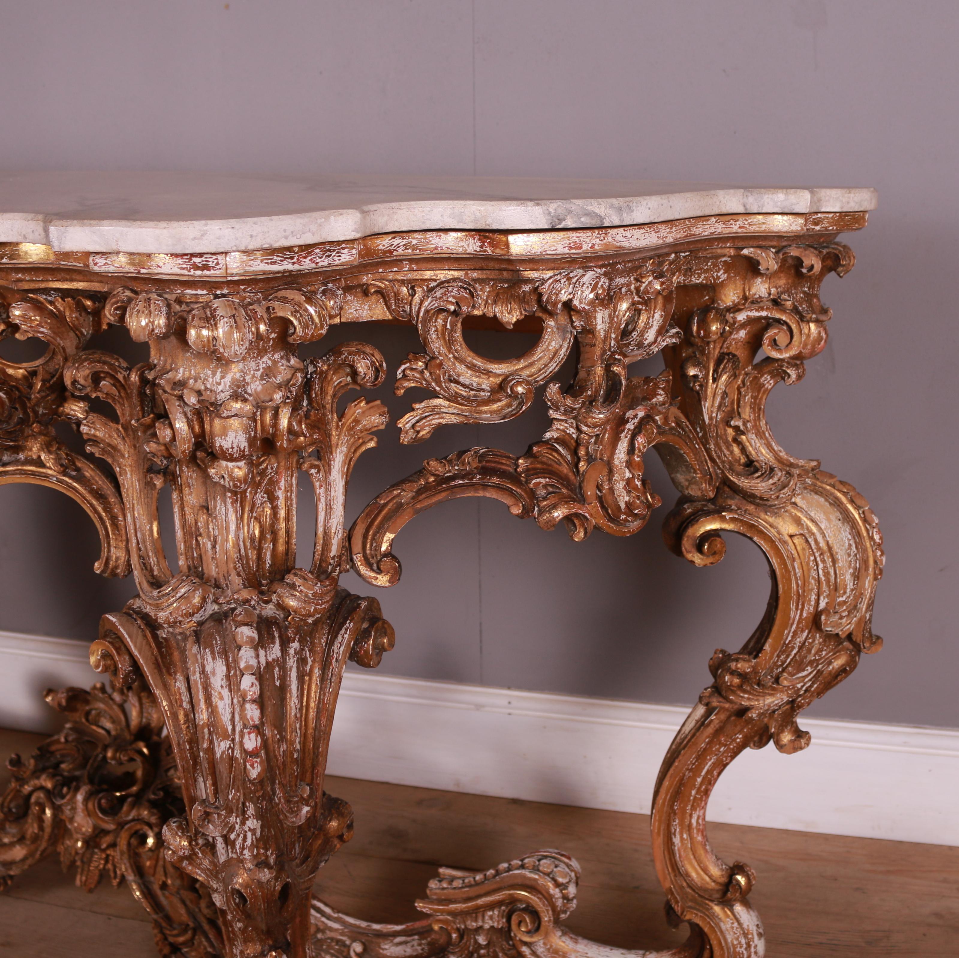 Italian Carved Giltwood Console Table In Good Condition In Leamington Spa, Warwickshire