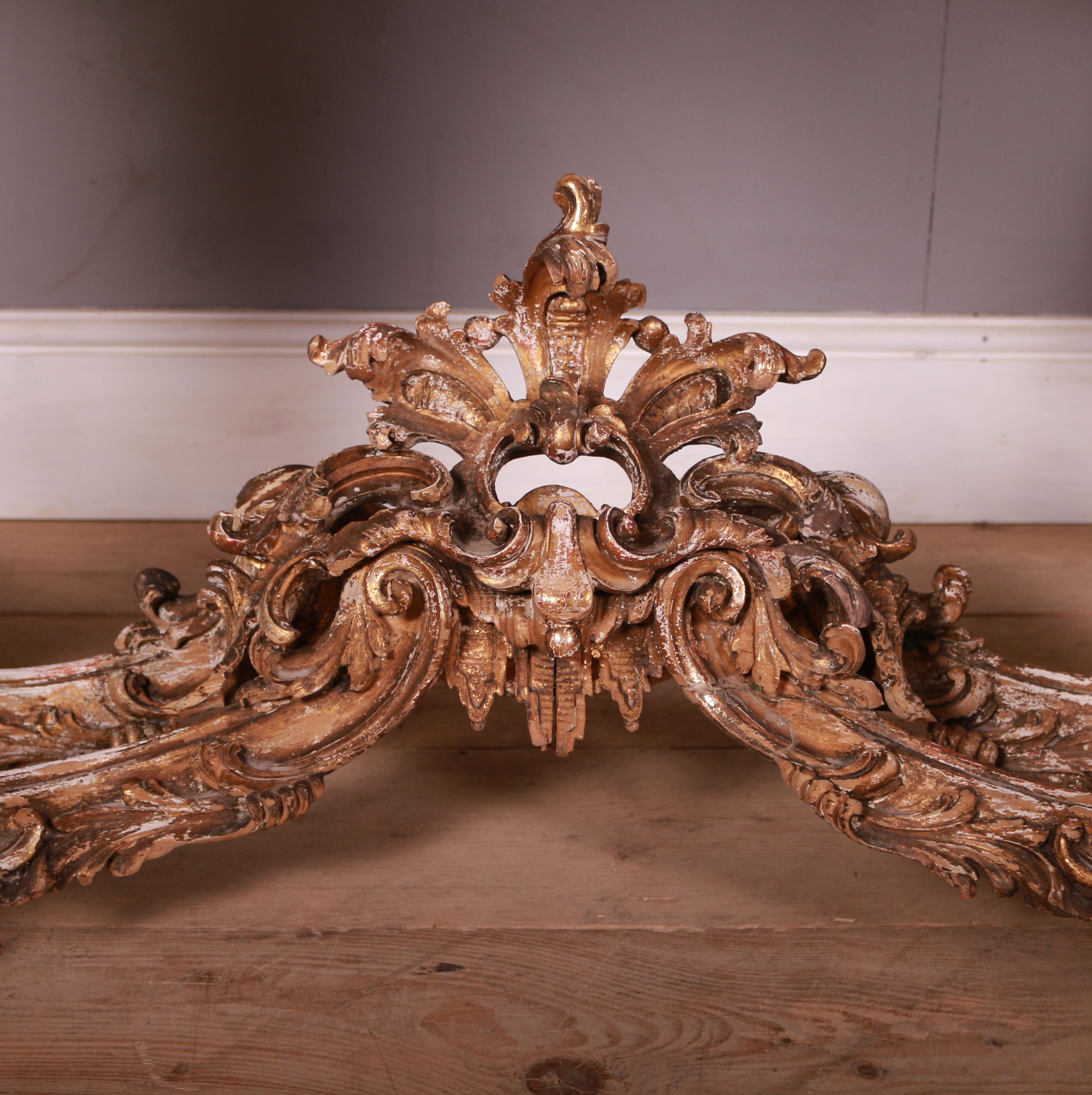 Italian Carved Giltwood Console Table 1