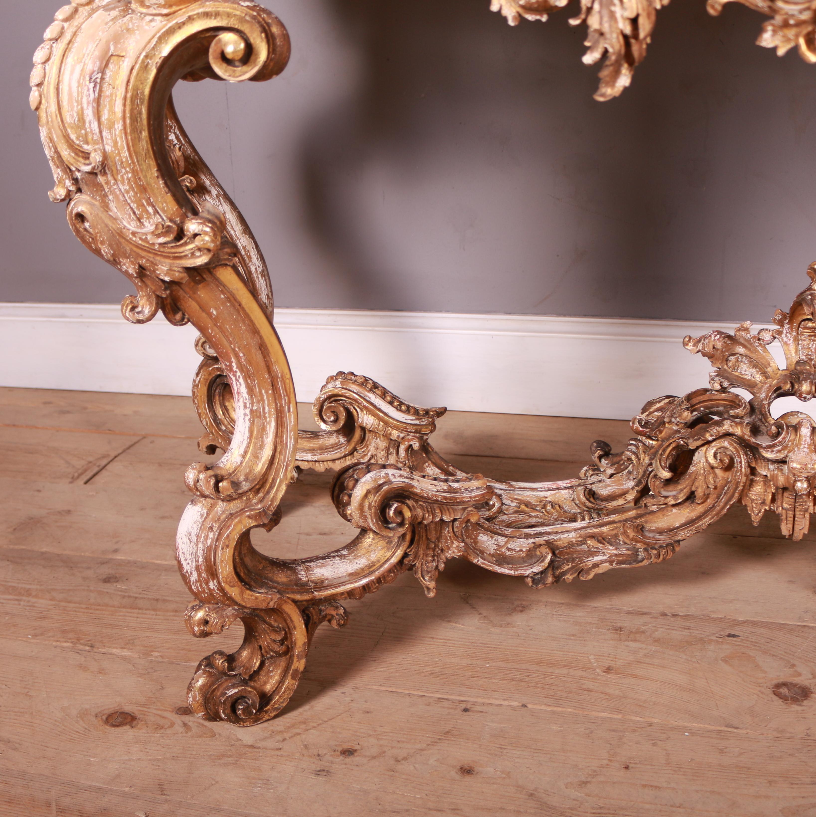 Italian Carved Giltwood Console Table 2