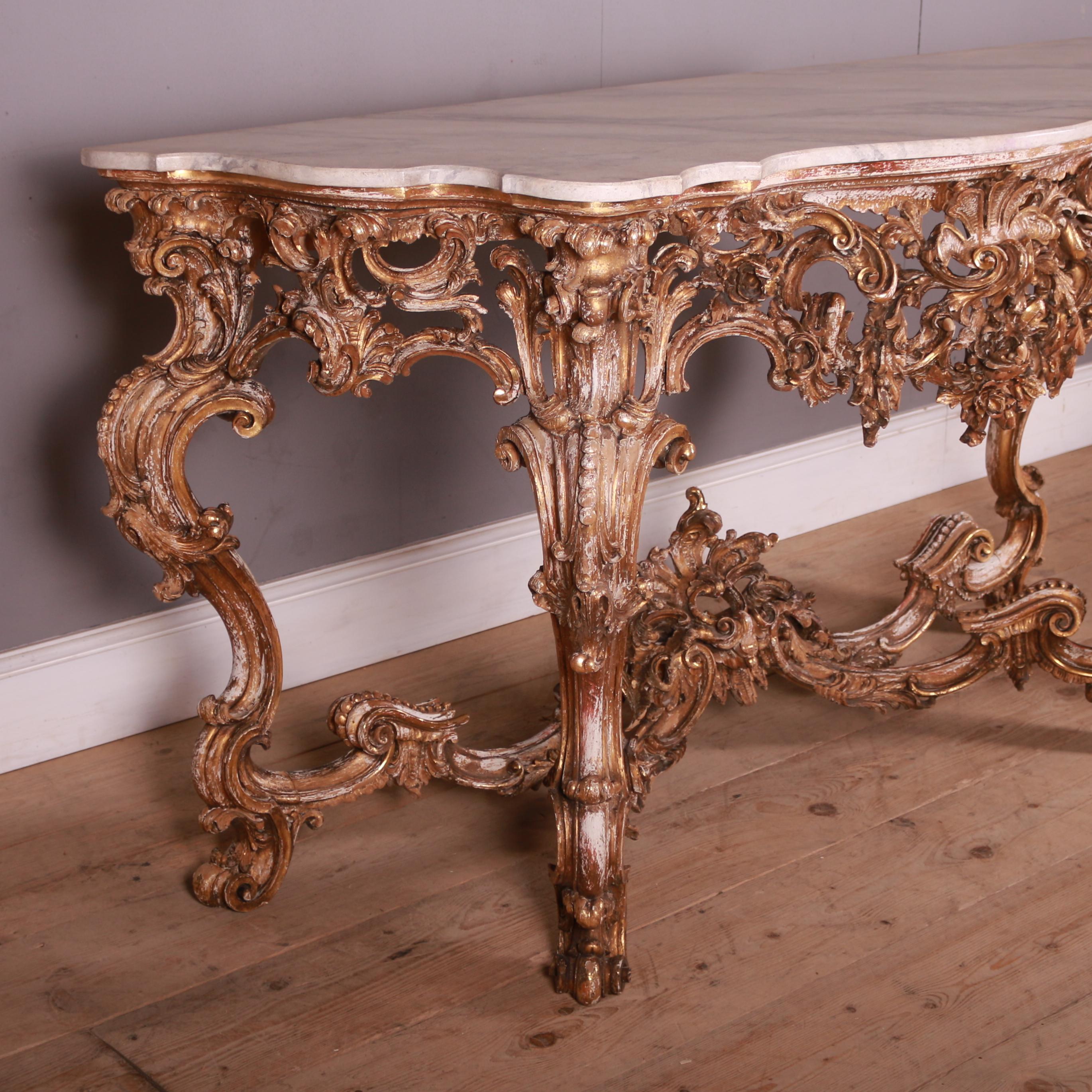 Italian Carved Giltwood Console Table 4