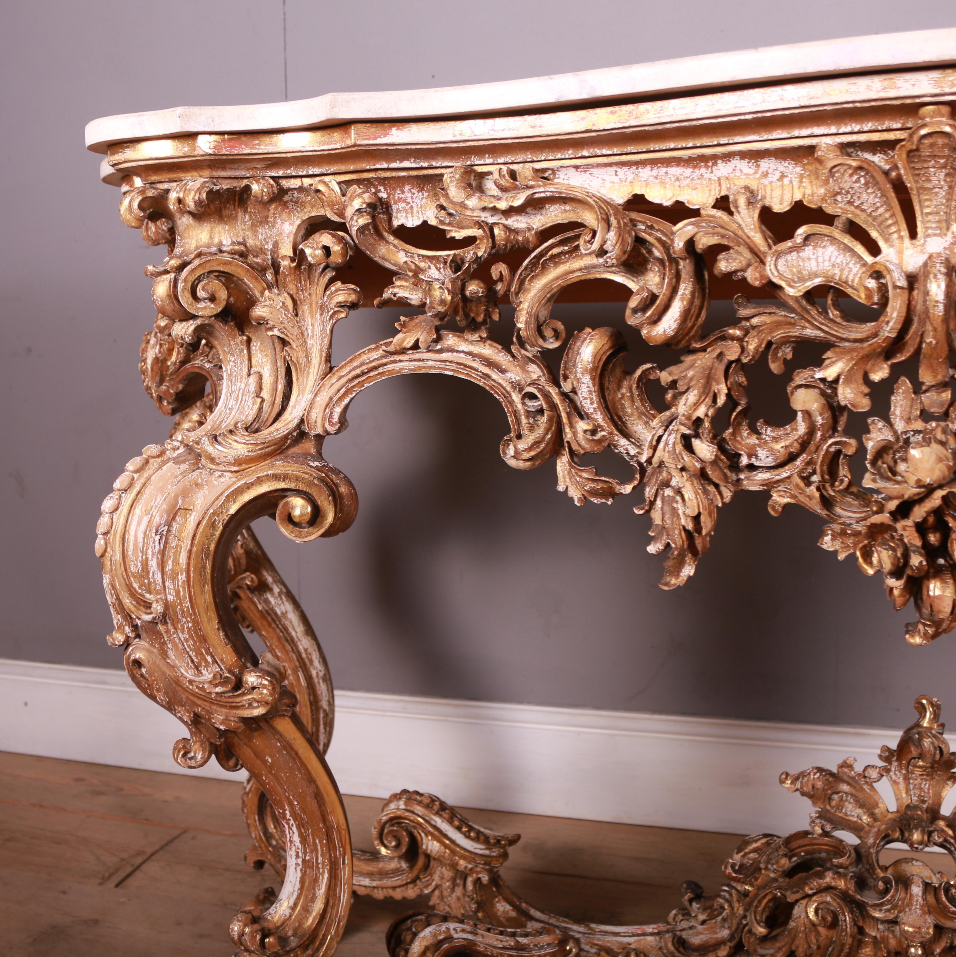 Italian Carved Giltwood Console Table 3