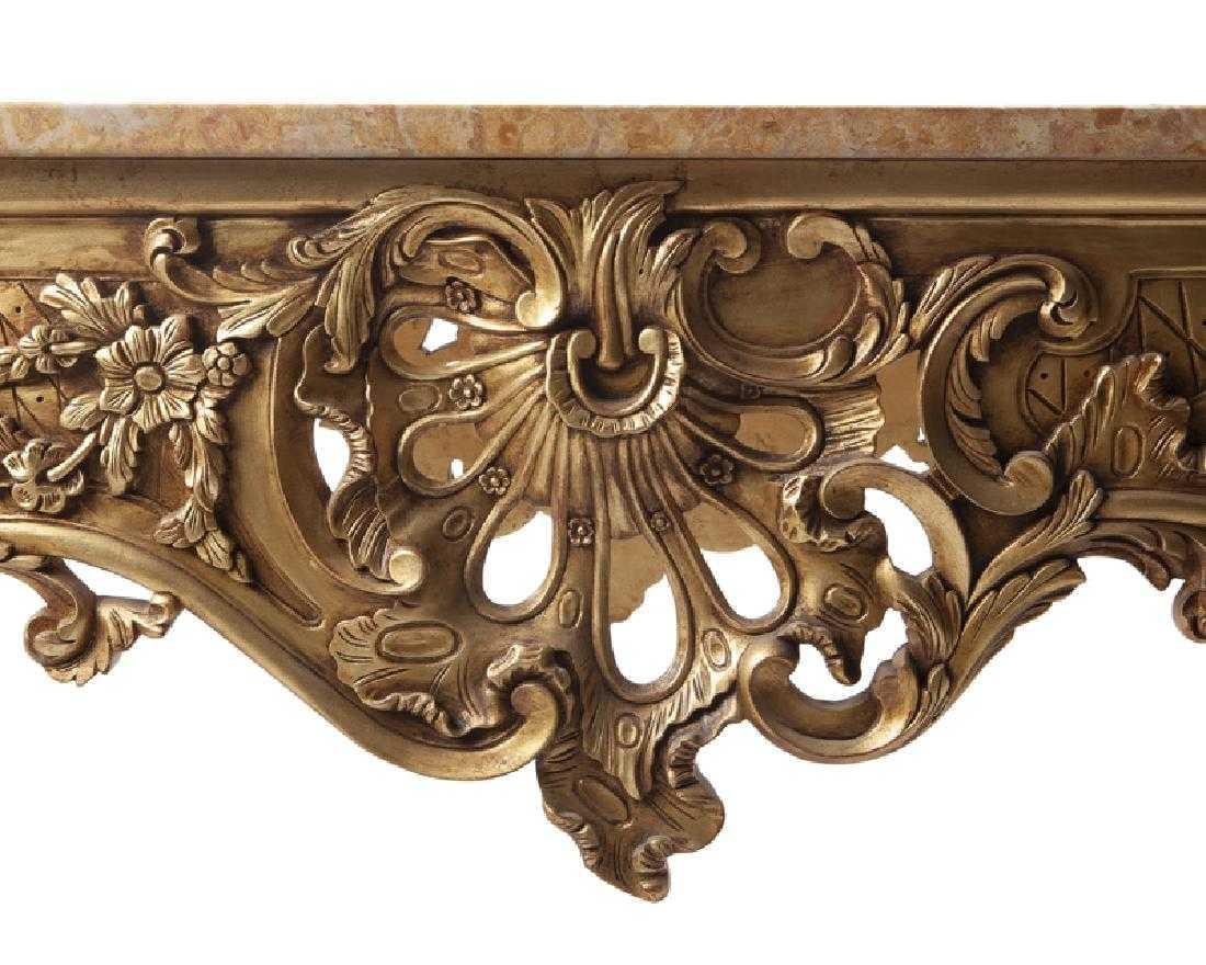 Italian Carved Giltwood Console Table with Marble Top In Good Condition In Cypress, CA