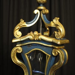 Italian Carved Giltwood Single Light Antique Lantern