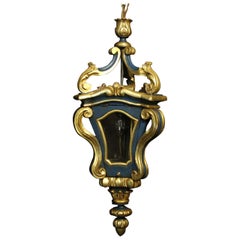 Italian Carved Giltwood Single Light Antique Lantern