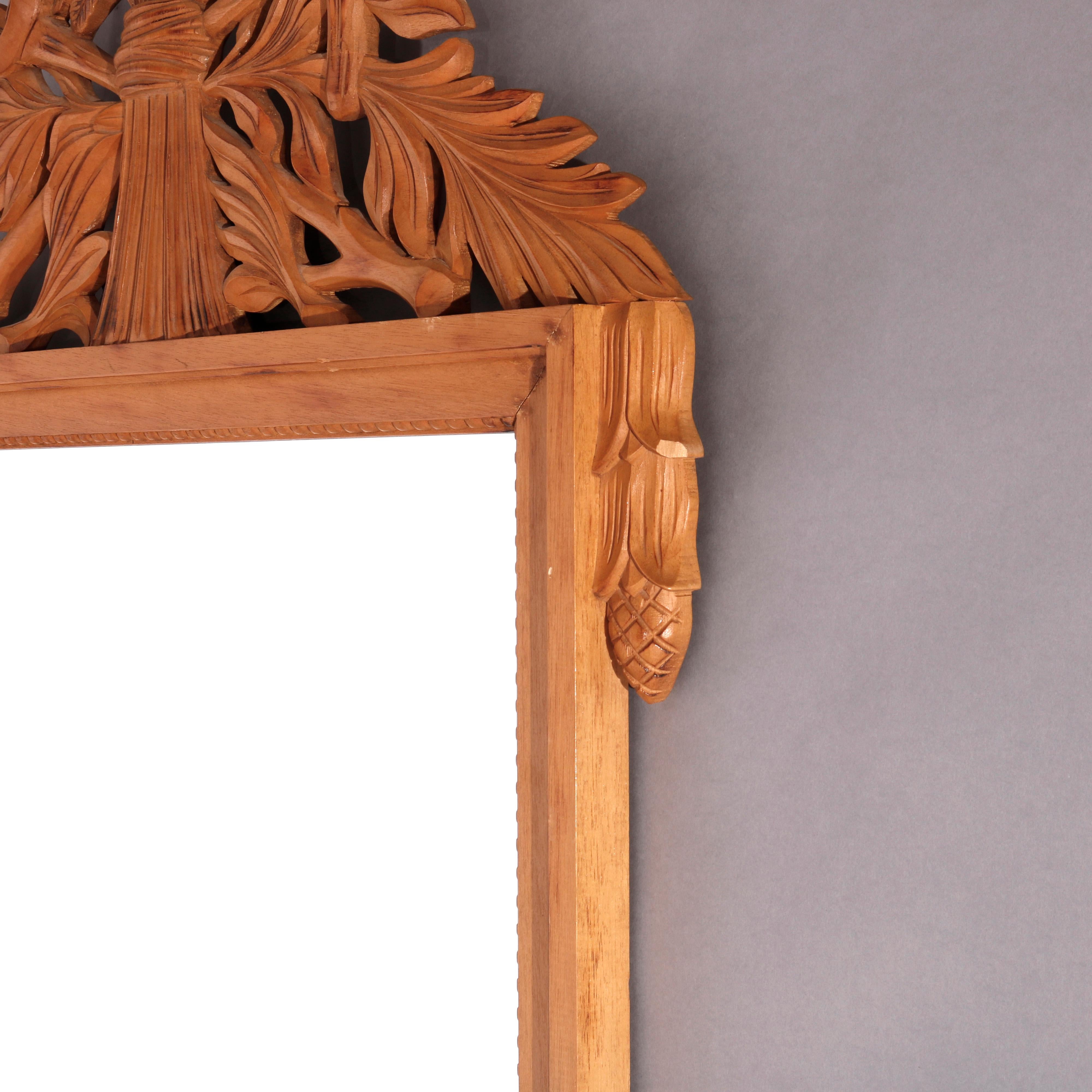 Italian Carved Hardwood Wall Mirror 20th C For Sale 4