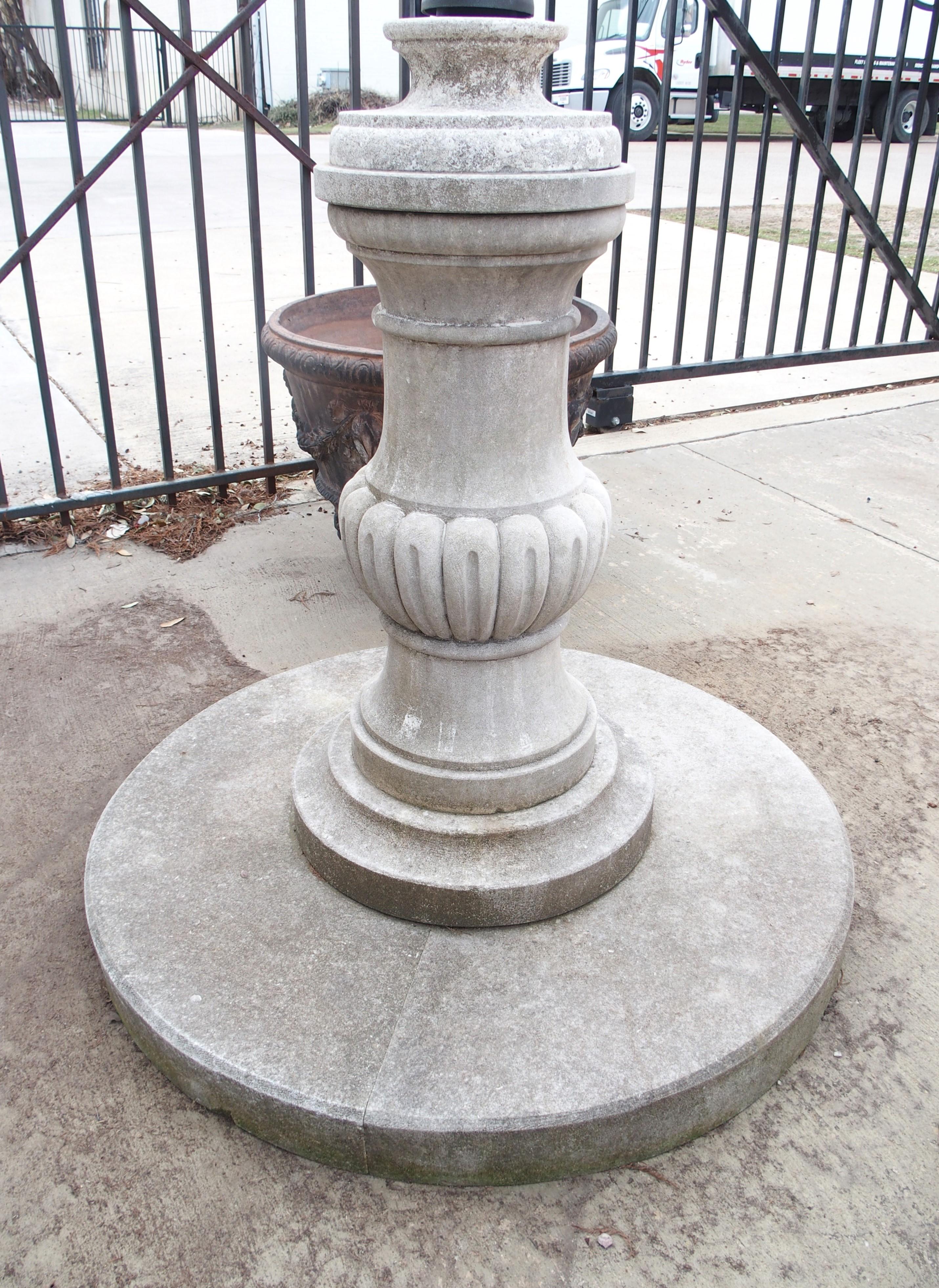 Italian Carved Limestone Baluster Form Armillary Sundial with Circular Plinth For Sale 2