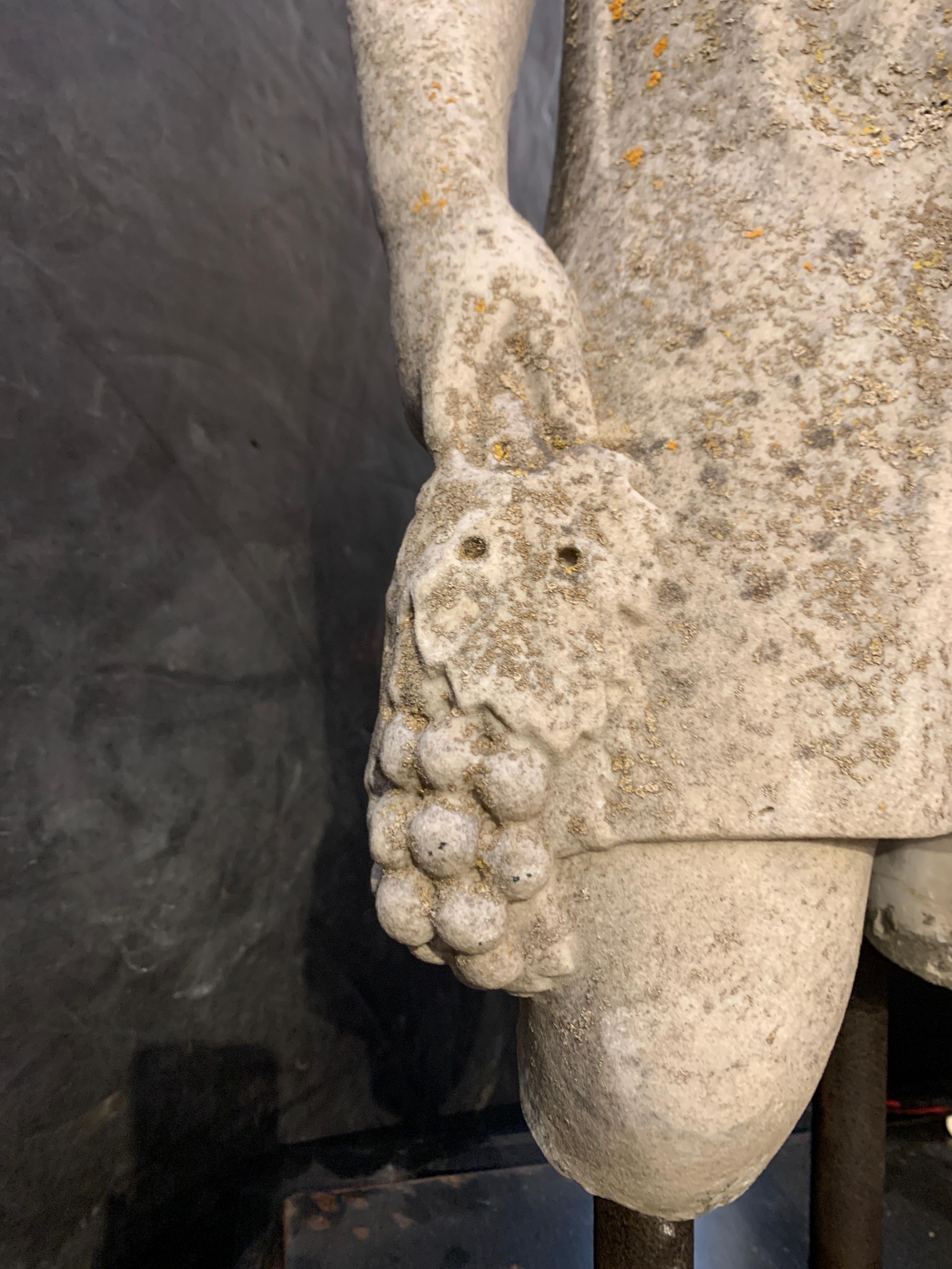 Italian Carved Limestone Garden Figure of Bacchus, Mid 20th Century, Italy 8