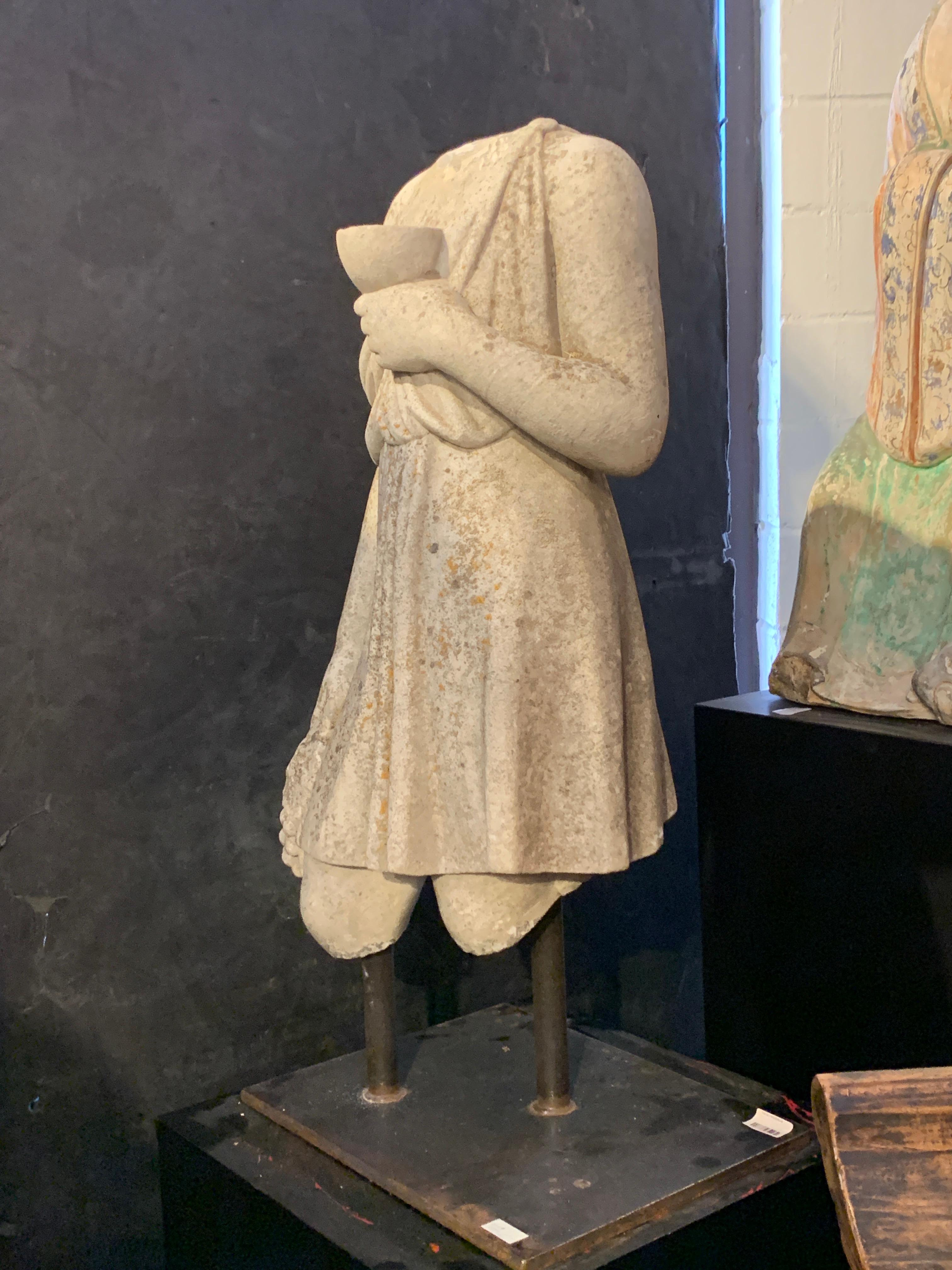 Italian Carved Limestone Garden Figure of Bacchus, Mid 20th Century, Italy 1