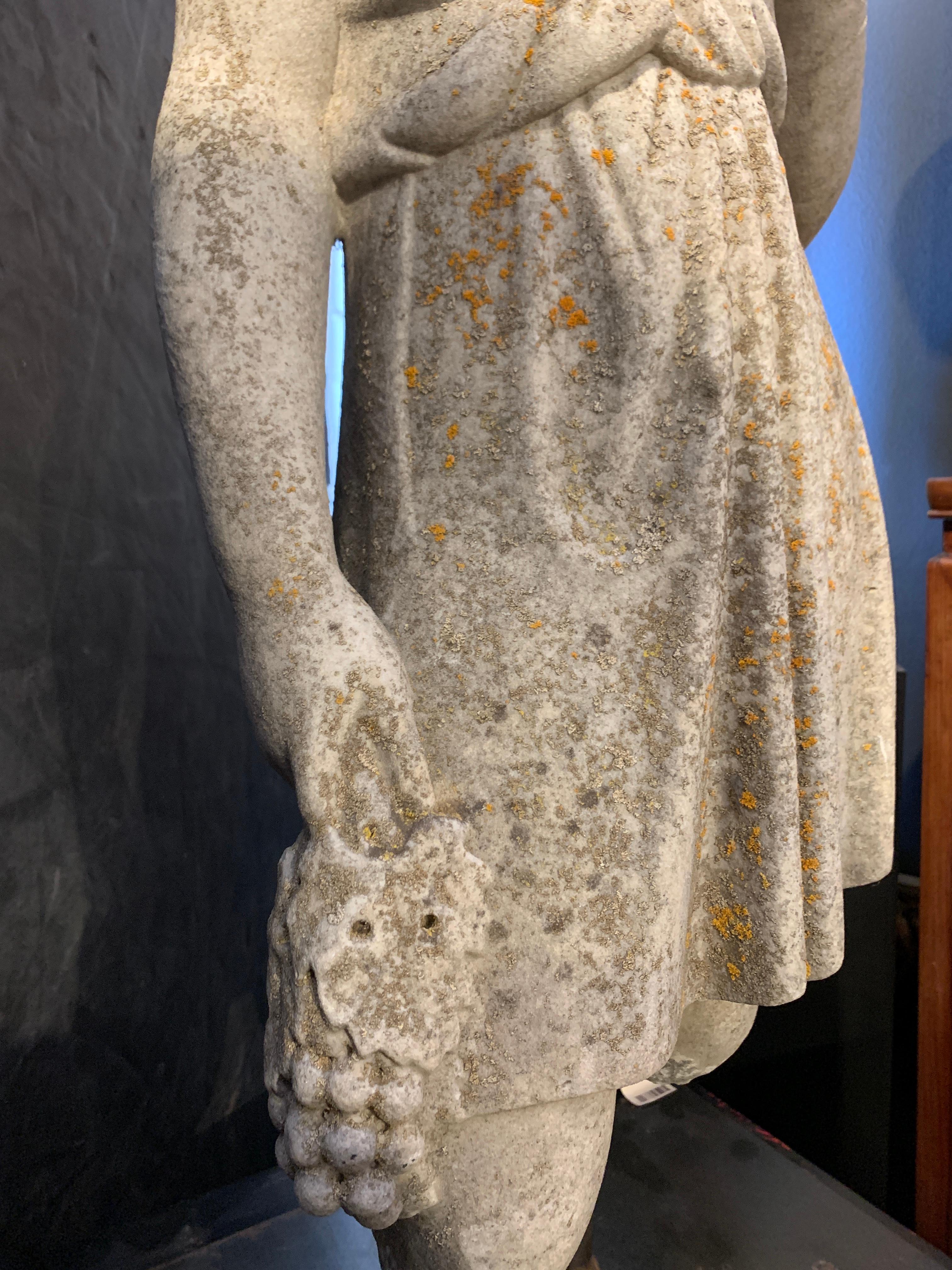 Italian Carved Limestone Garden Figure of Bacchus, Mid 20th Century, Italy 3