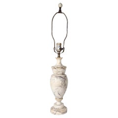Italian Carved Marble Alabaster Classical Style Table Lamp 