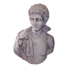 Italian Carved Marble Bust of Eros . Circa 1820