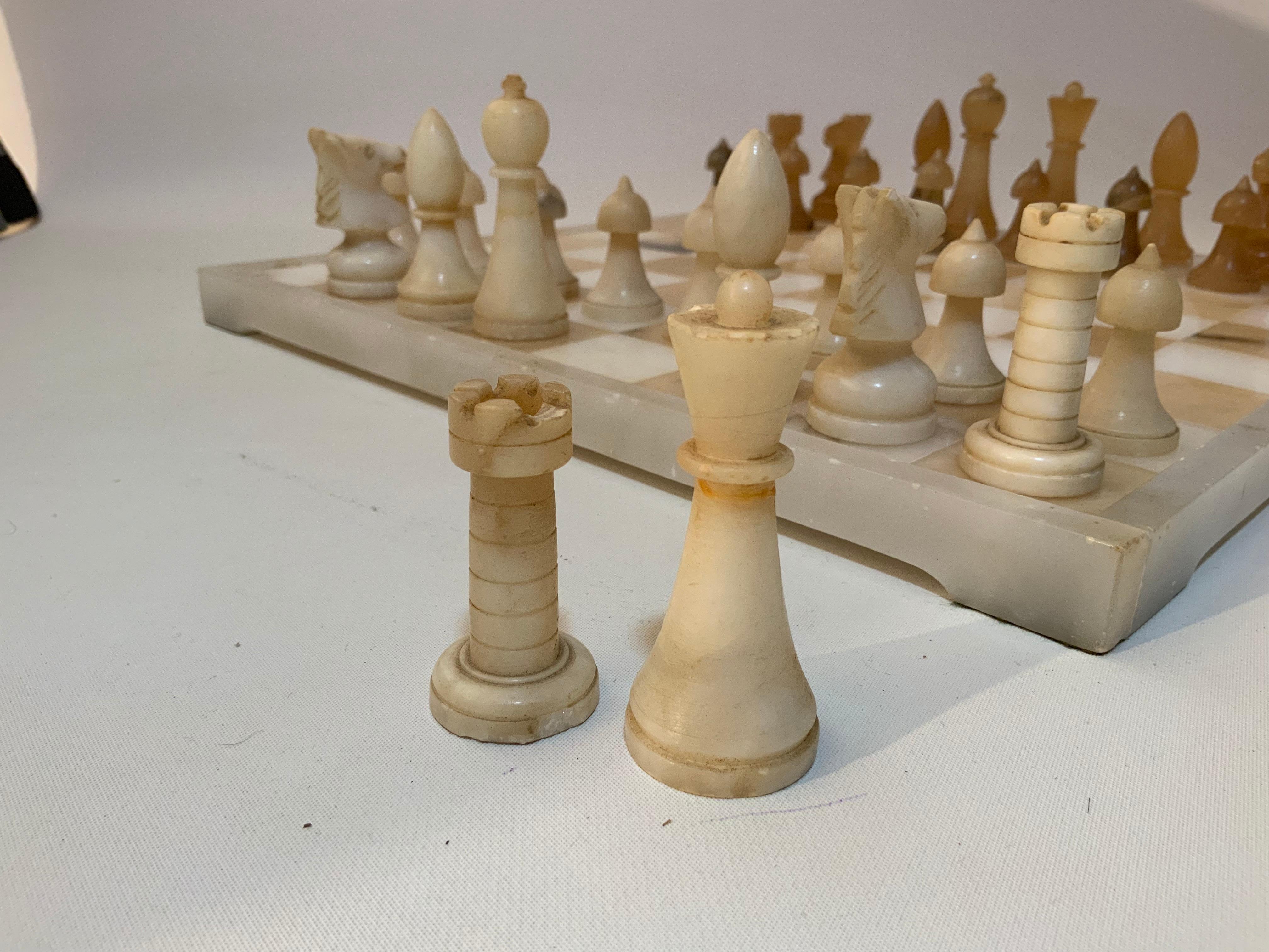 Italian Carved Marble Chess Set 1