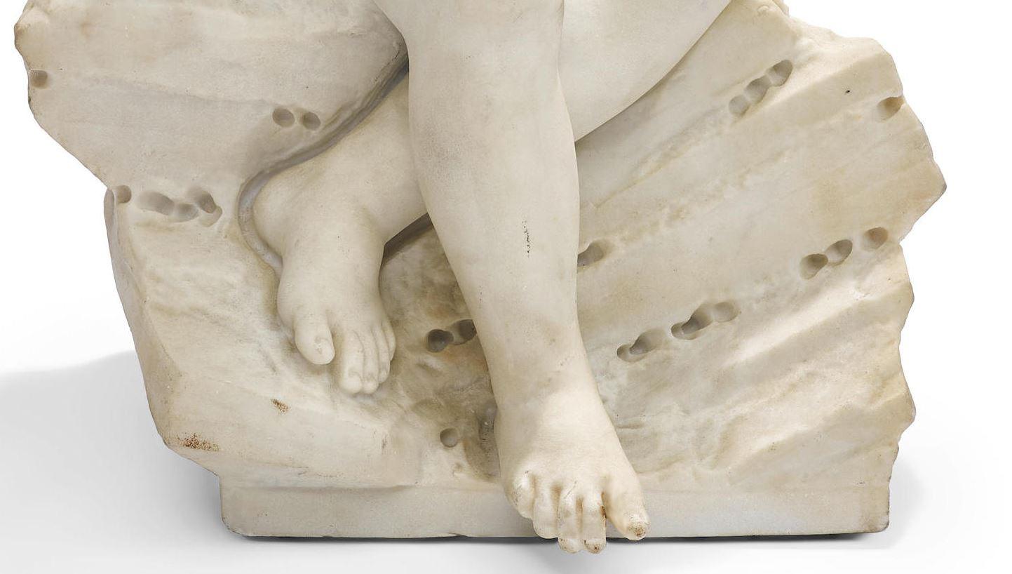 Italian Carved Marble Sculpture of a Child, 19th Century 6