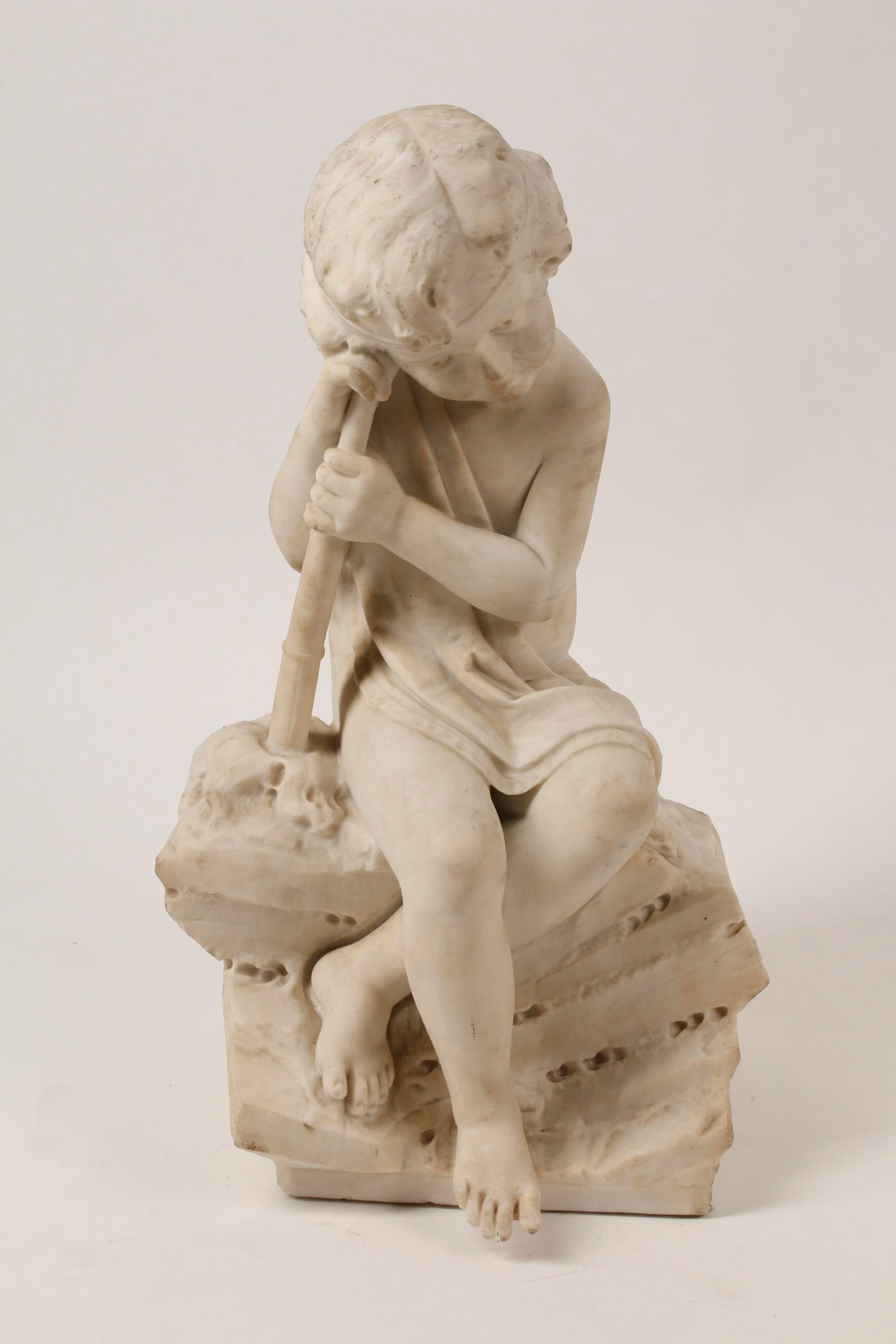 Italian Carved Marble Sculpture of a Child, 19th Century 7